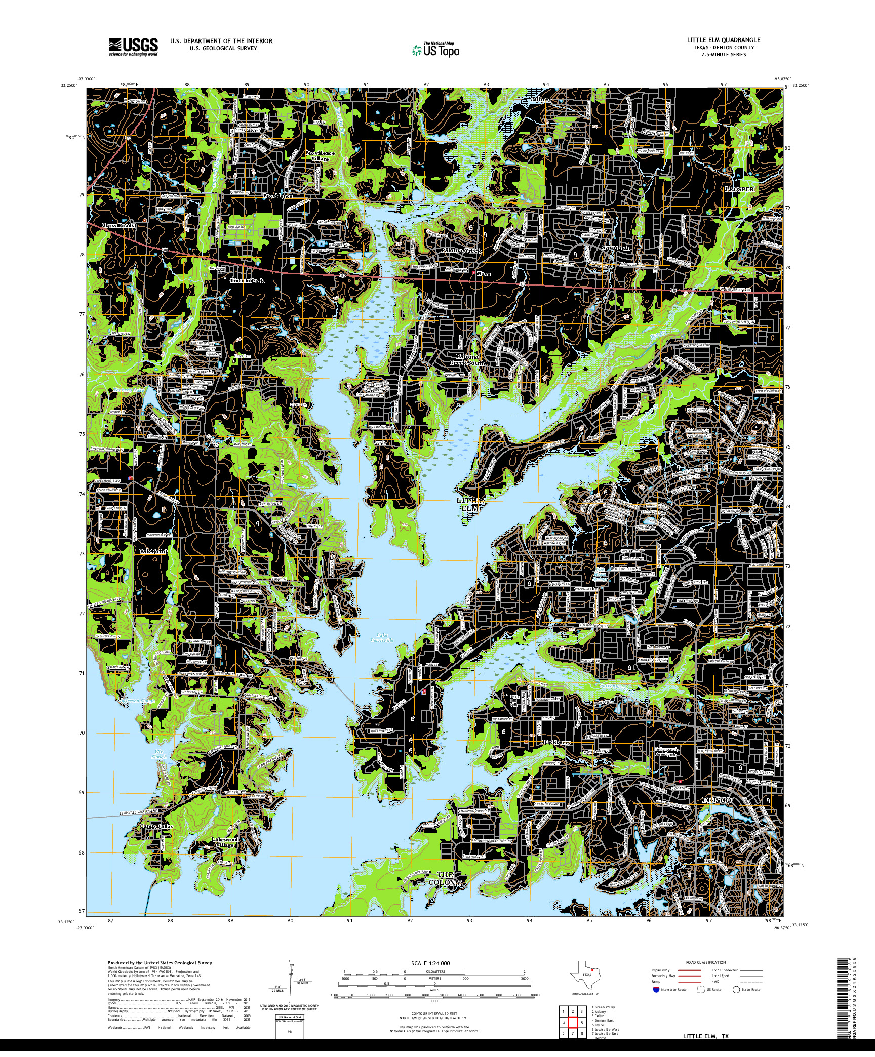 US TOPO 7.5-MINUTE MAP FOR LITTLE ELM, TX