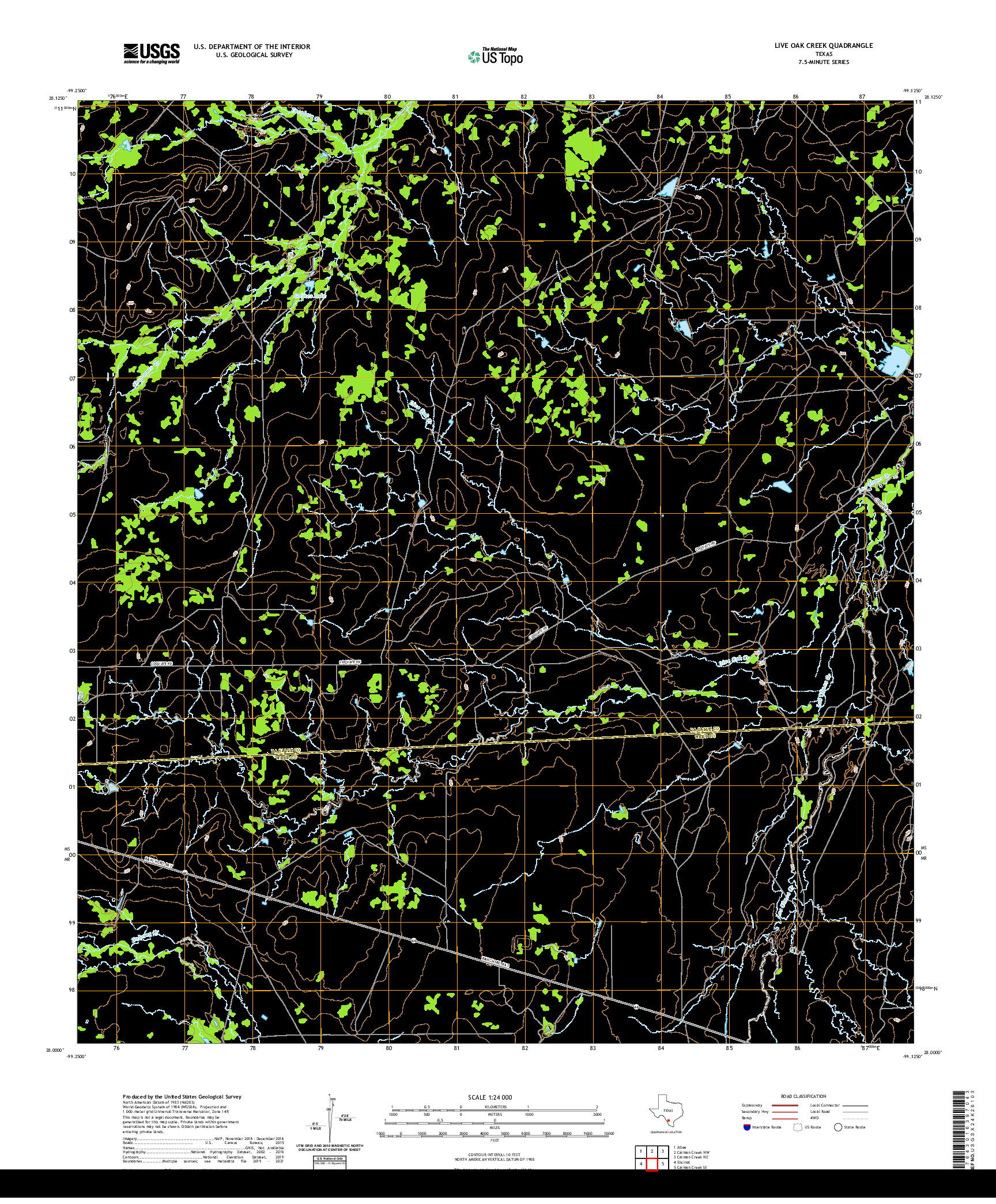 US TOPO 7.5-MINUTE MAP FOR LIVE OAK CREEK, TX