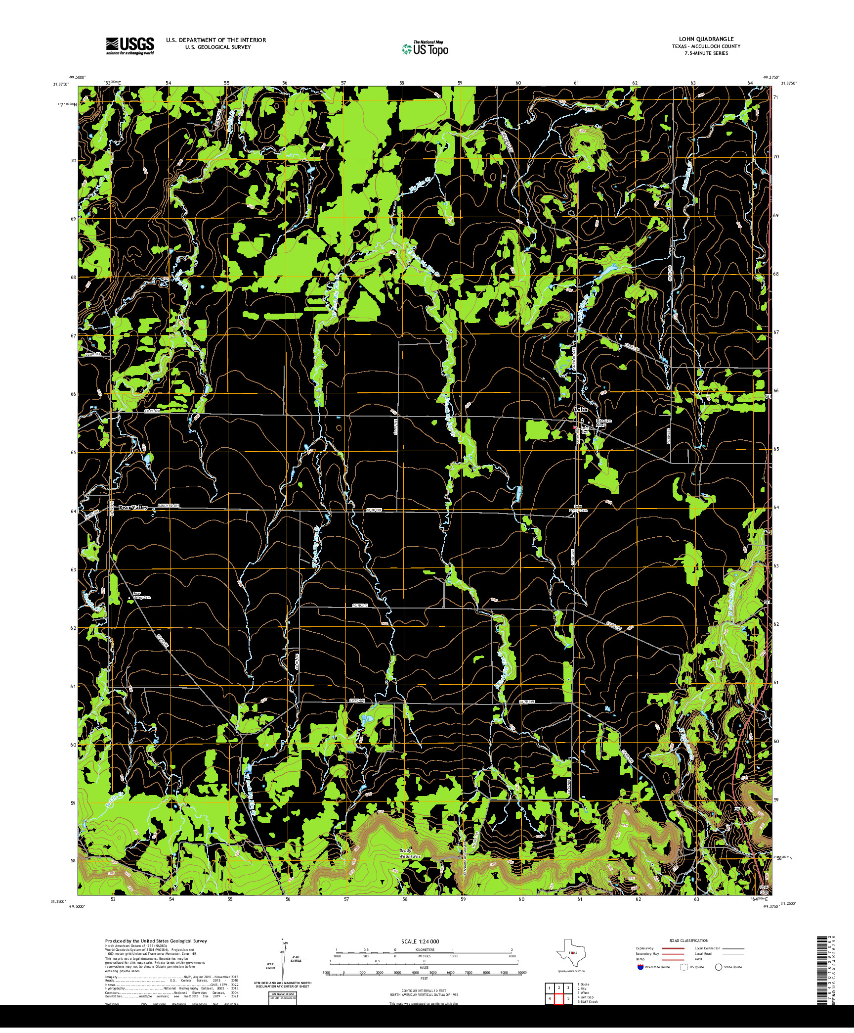 US TOPO 7.5-MINUTE MAP FOR LOHN, TX