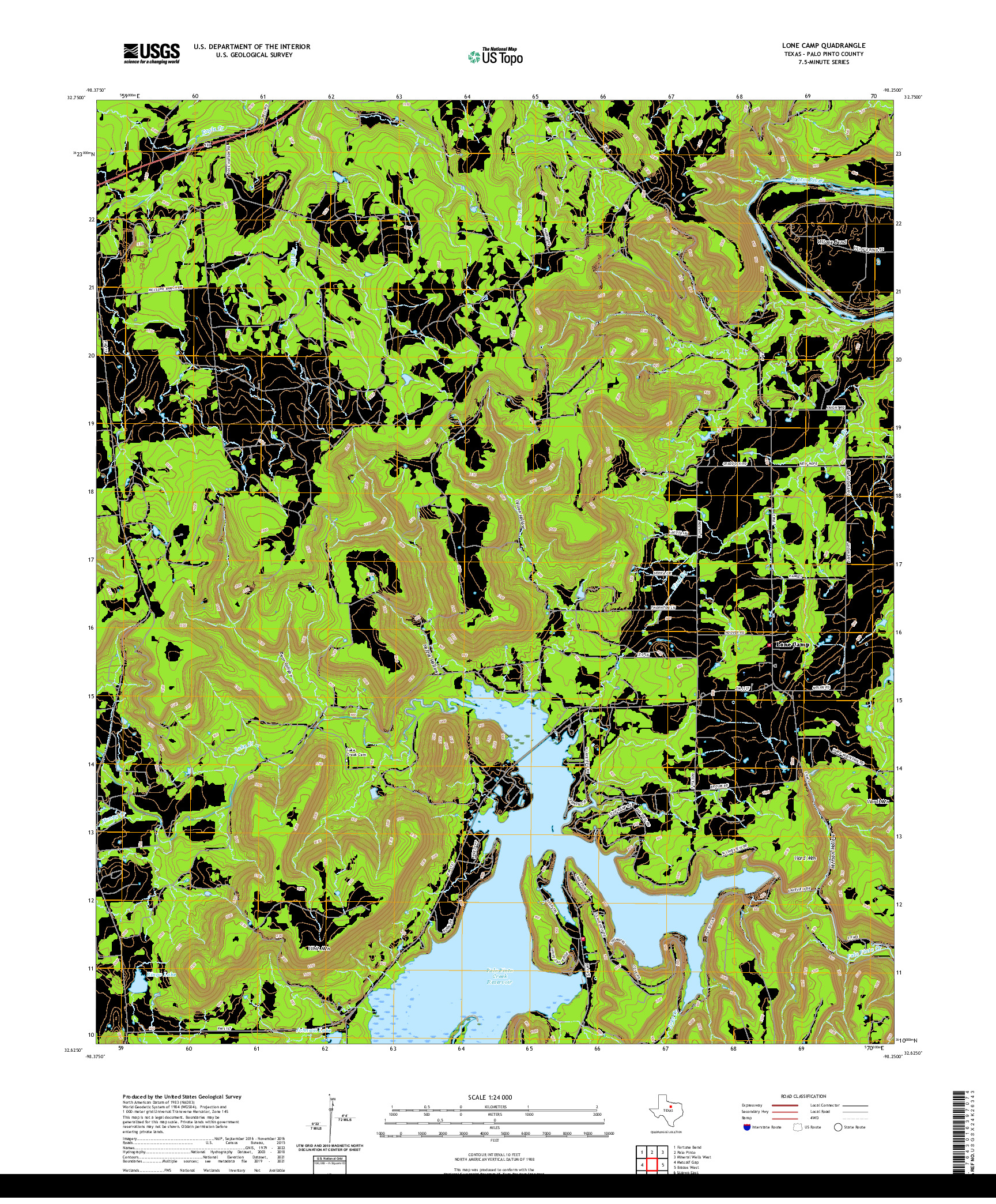 US TOPO 7.5-MINUTE MAP FOR LONE CAMP, TX