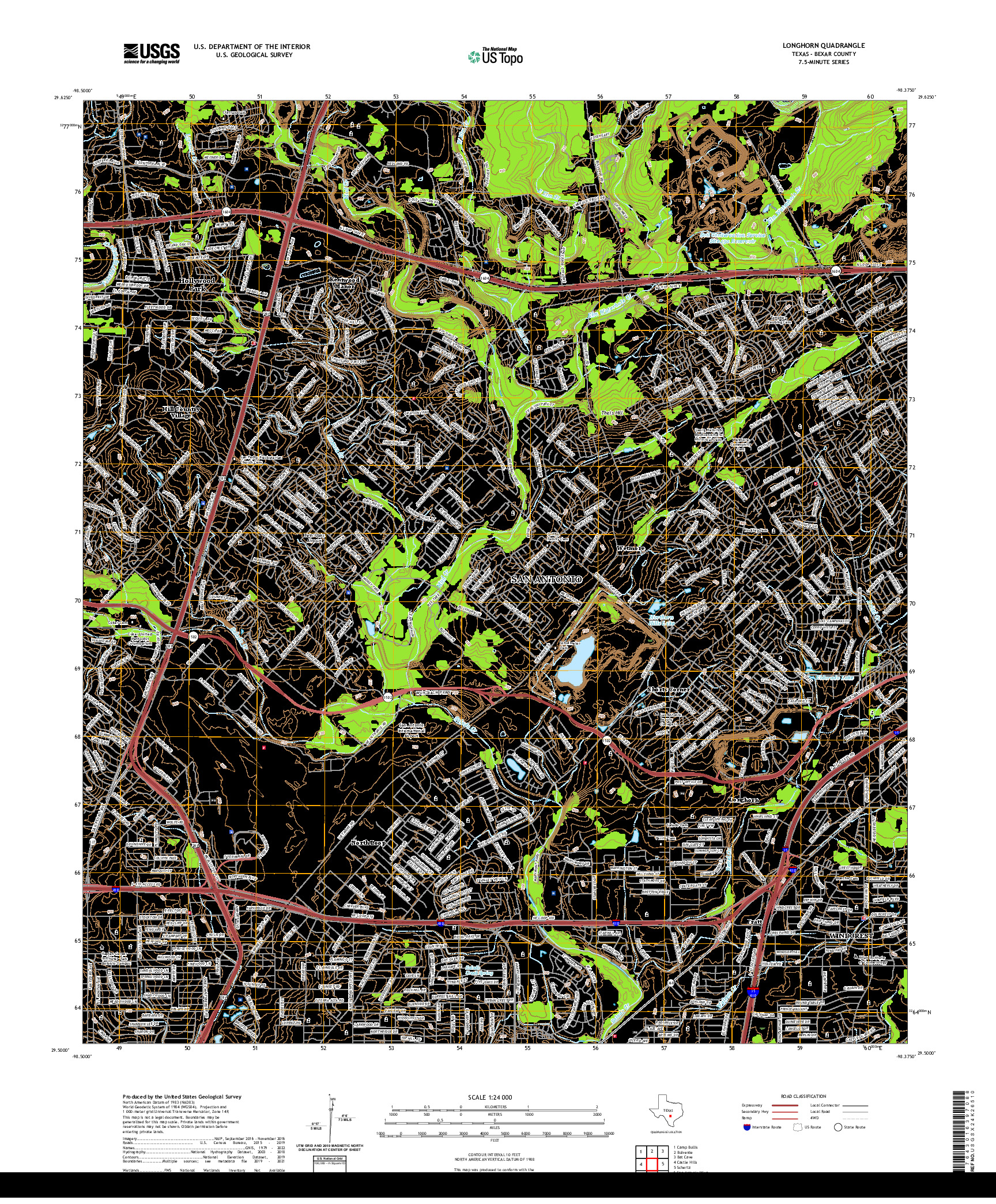 US TOPO 7.5-MINUTE MAP FOR LONGHORN, TX