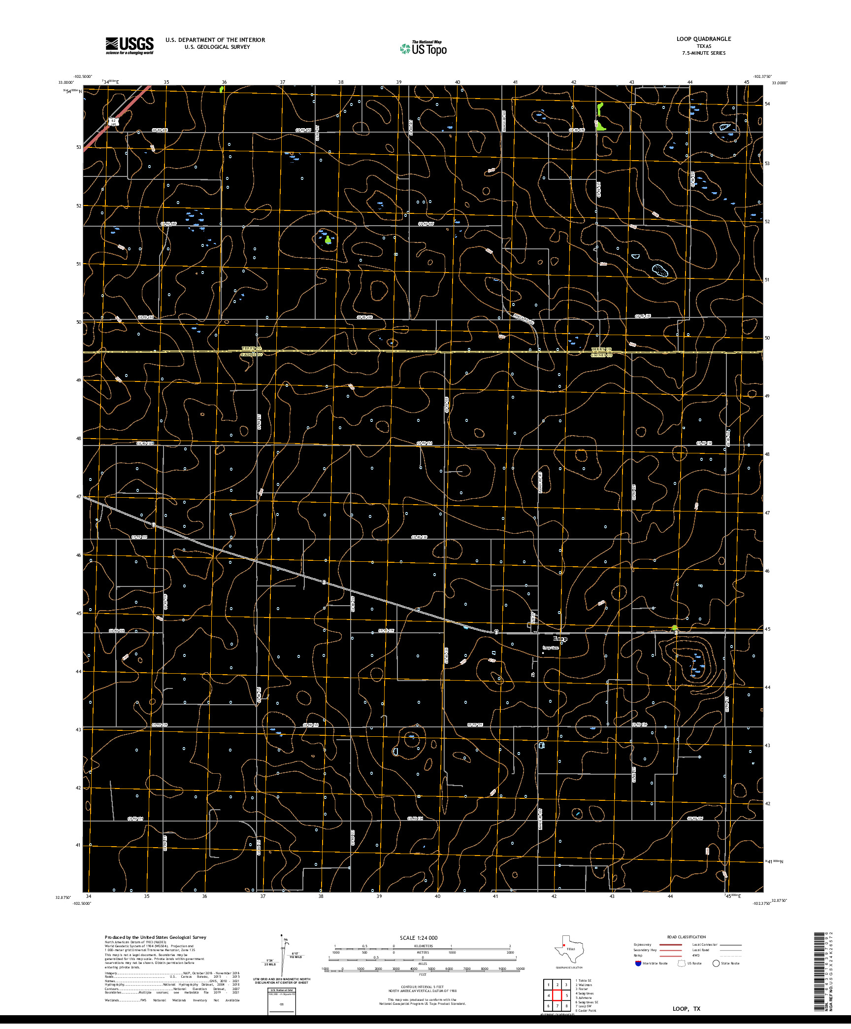 US TOPO 7.5-MINUTE MAP FOR LOOP, TX