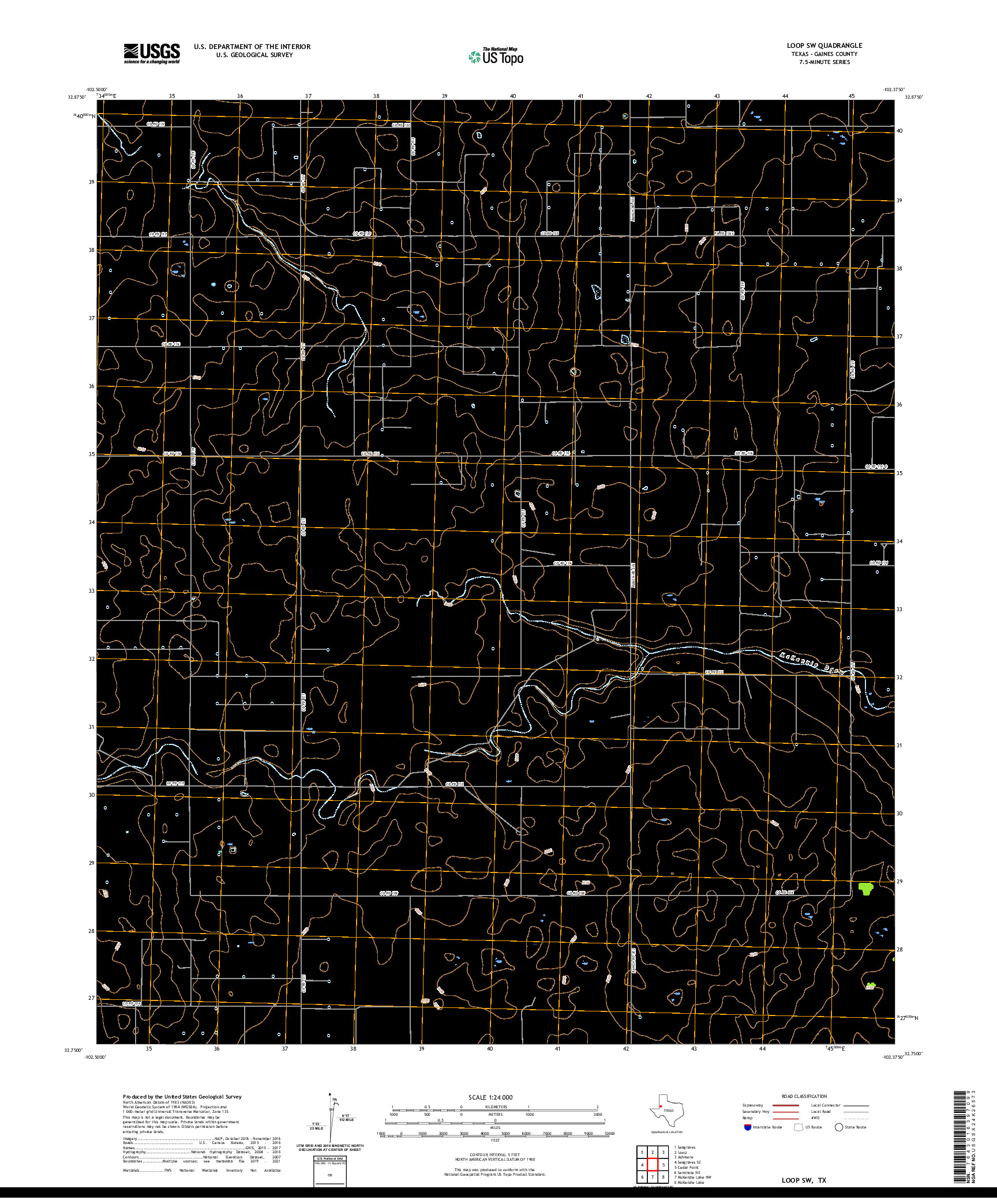 US TOPO 7.5-MINUTE MAP FOR LOOP SW, TX