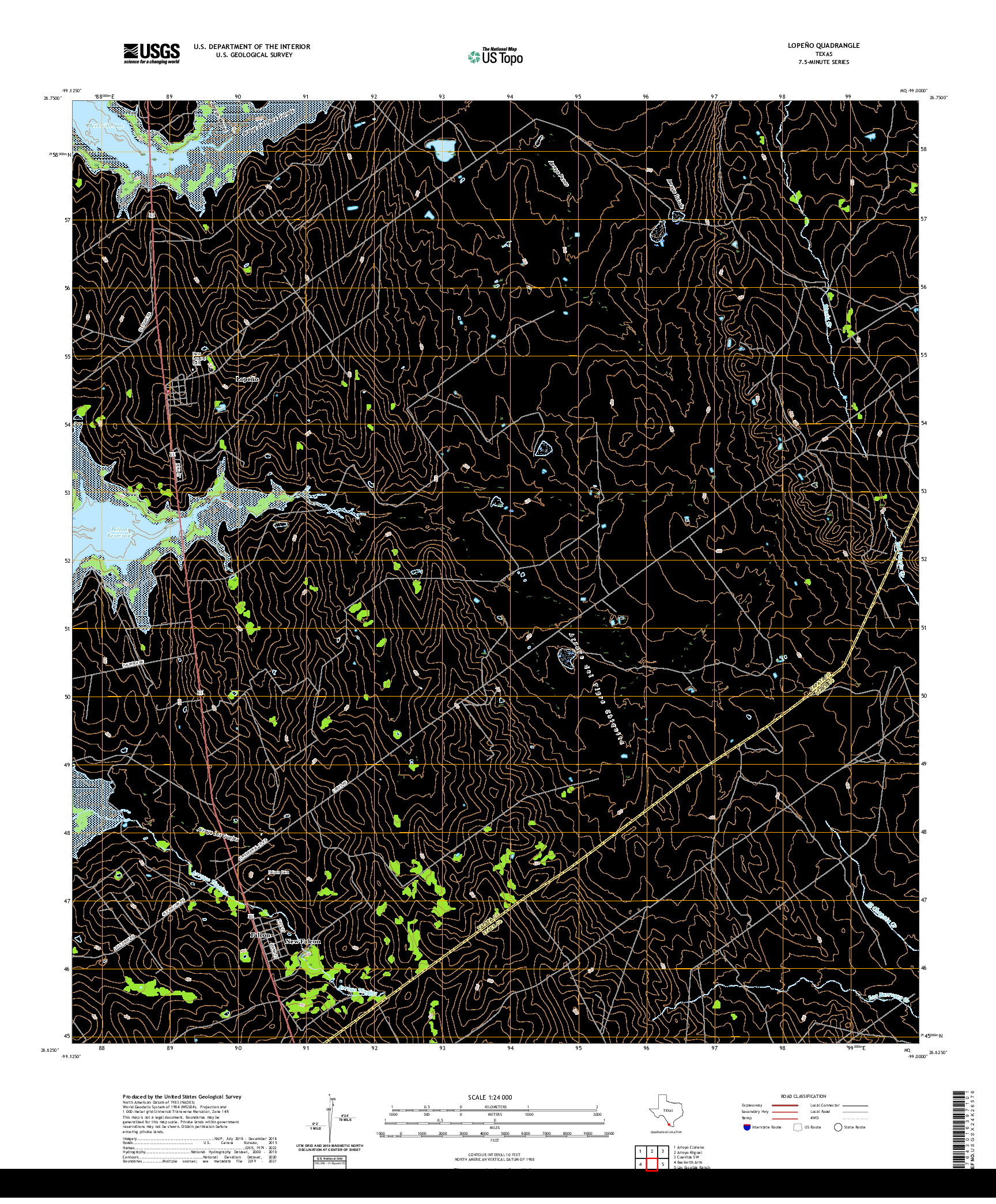 US TOPO 7.5-MINUTE MAP FOR LOPENO, TX