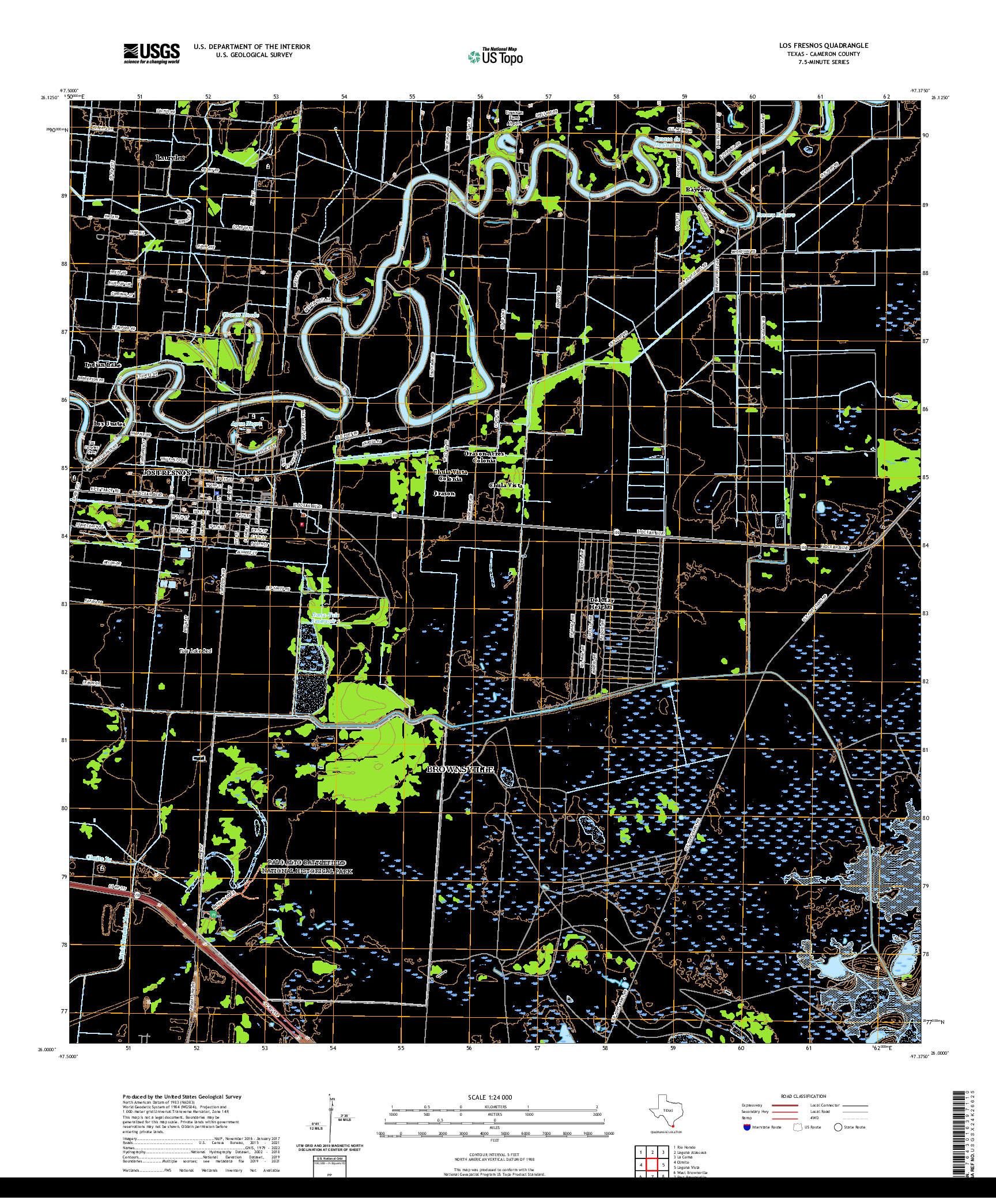 US TOPO 7.5-MINUTE MAP FOR LOS FRESNOS, TX