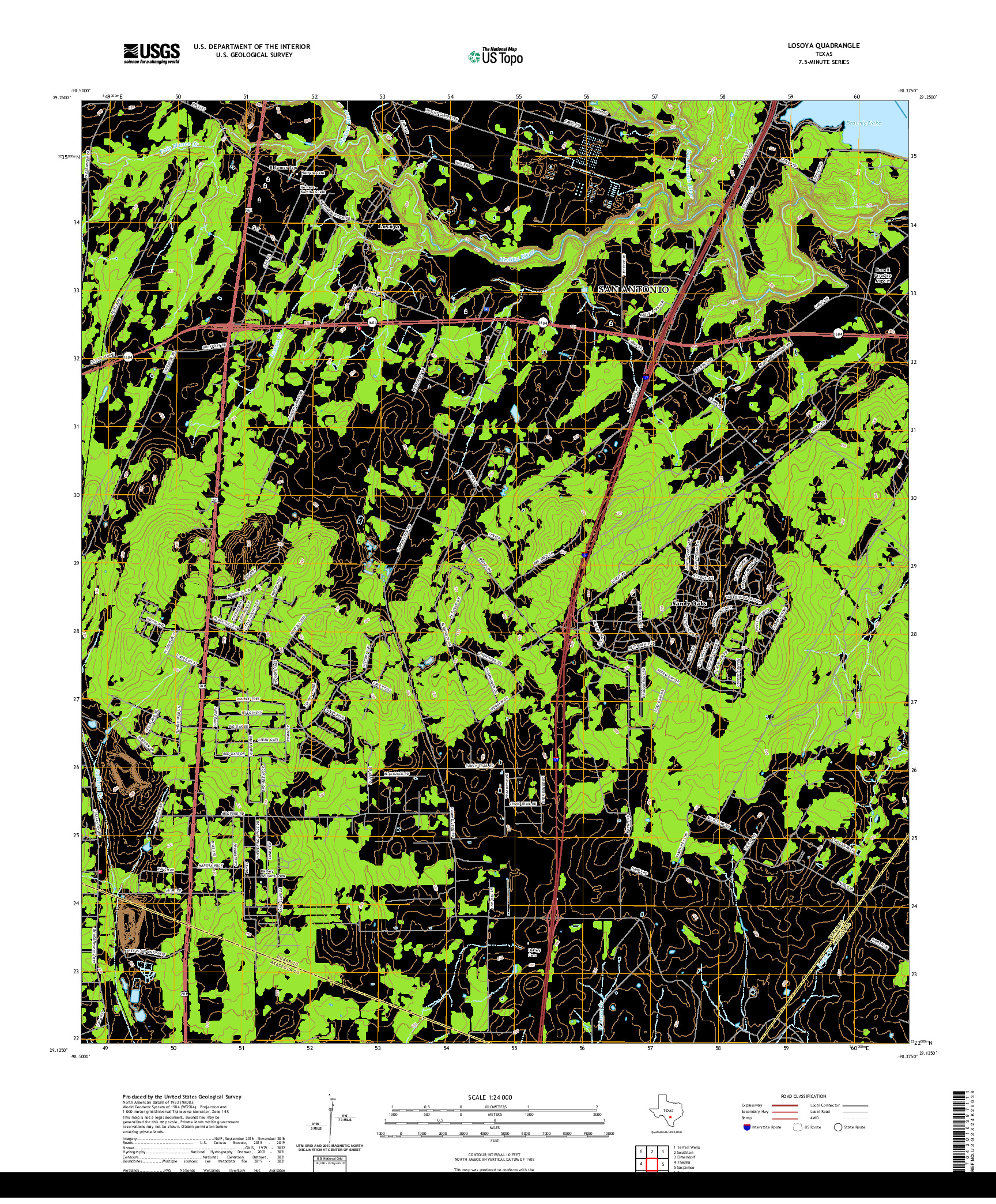 US TOPO 7.5-MINUTE MAP FOR LOSOYA, TX