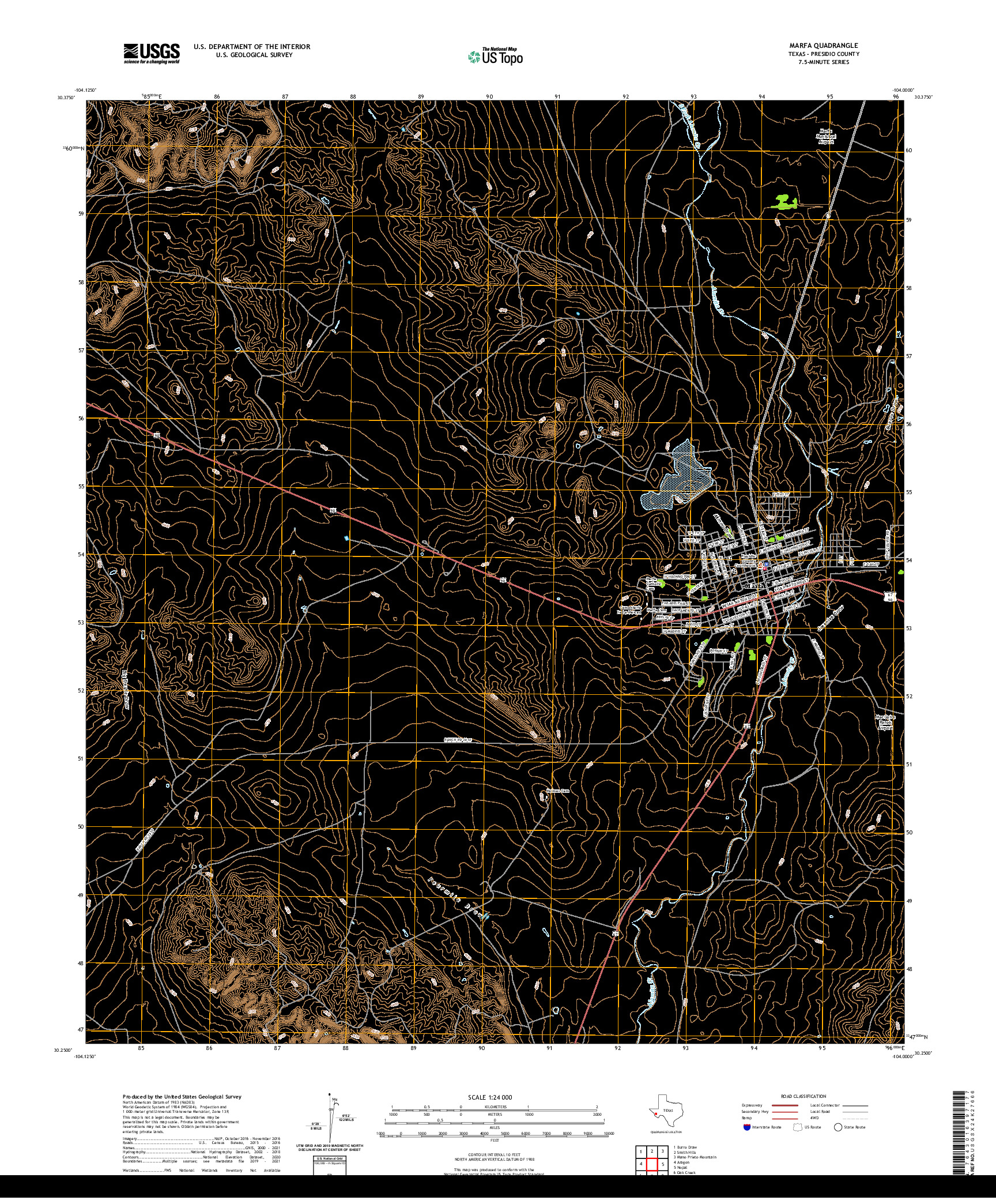 US TOPO 7.5-MINUTE MAP FOR MARFA, TX