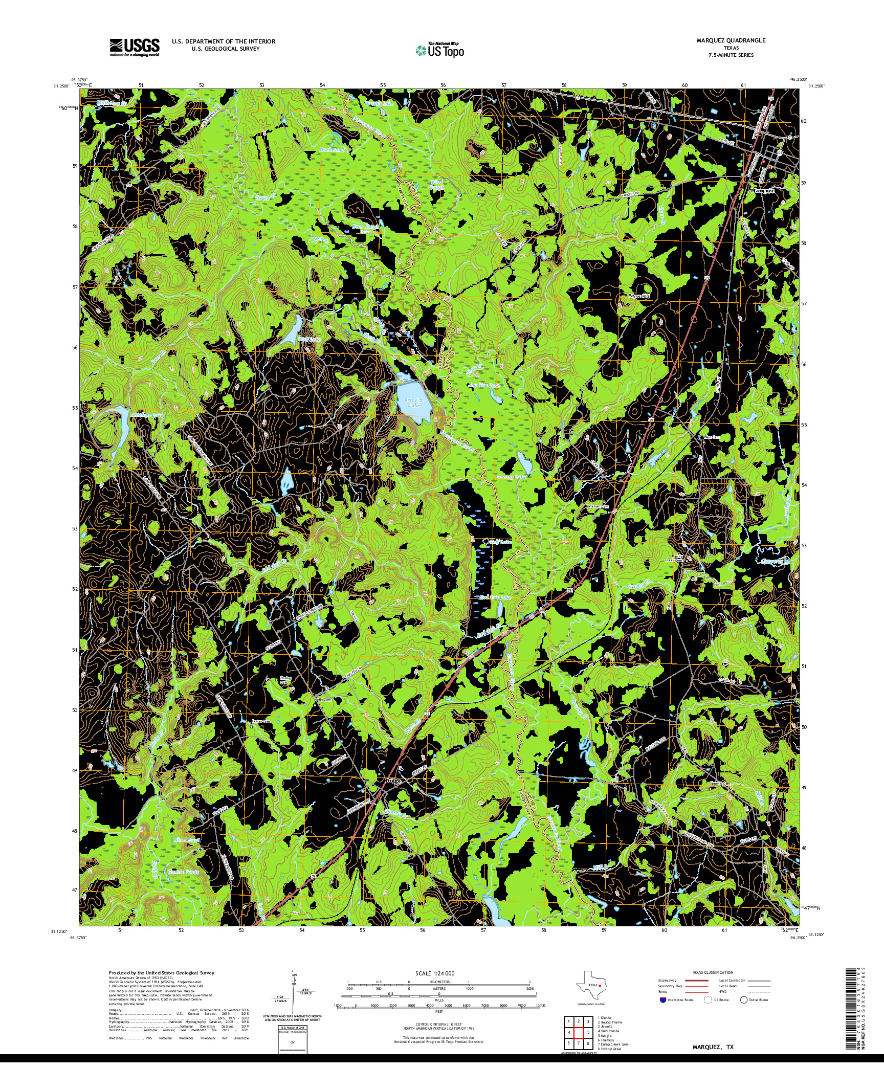 US TOPO 7.5-MINUTE MAP FOR MARQUEZ, TX