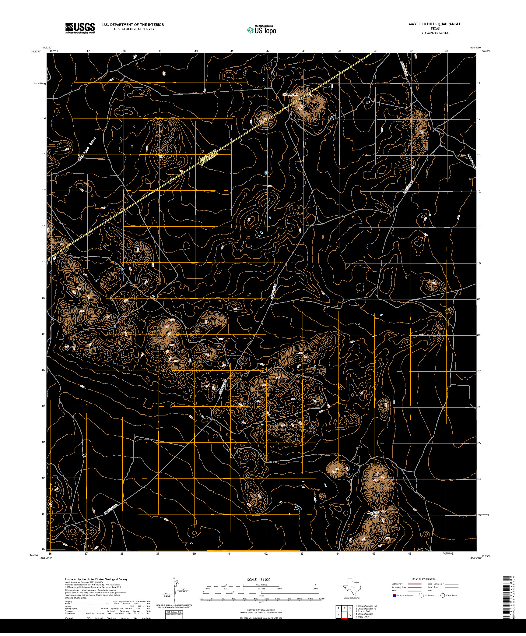 US TOPO 7.5-MINUTE MAP FOR MAYFIELD HILLS, TX