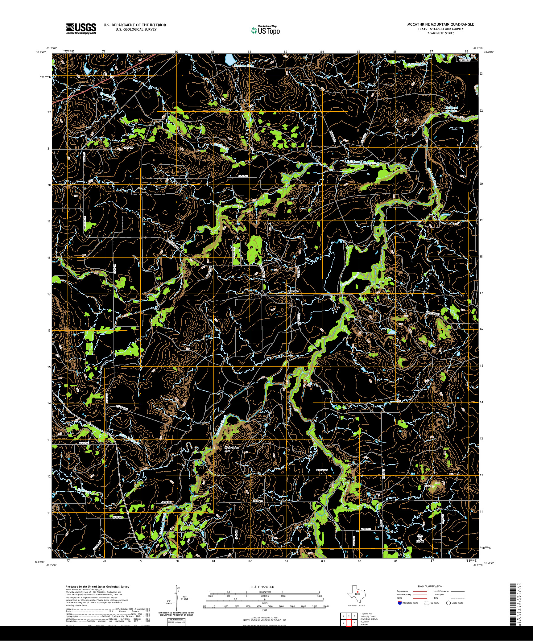 US TOPO 7.5-MINUTE MAP FOR MCCATHRINE MOUNTAIN, TX