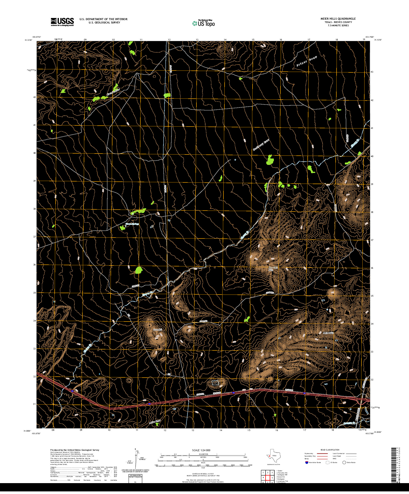US TOPO 7.5-MINUTE MAP FOR MEIER HILLS, TX