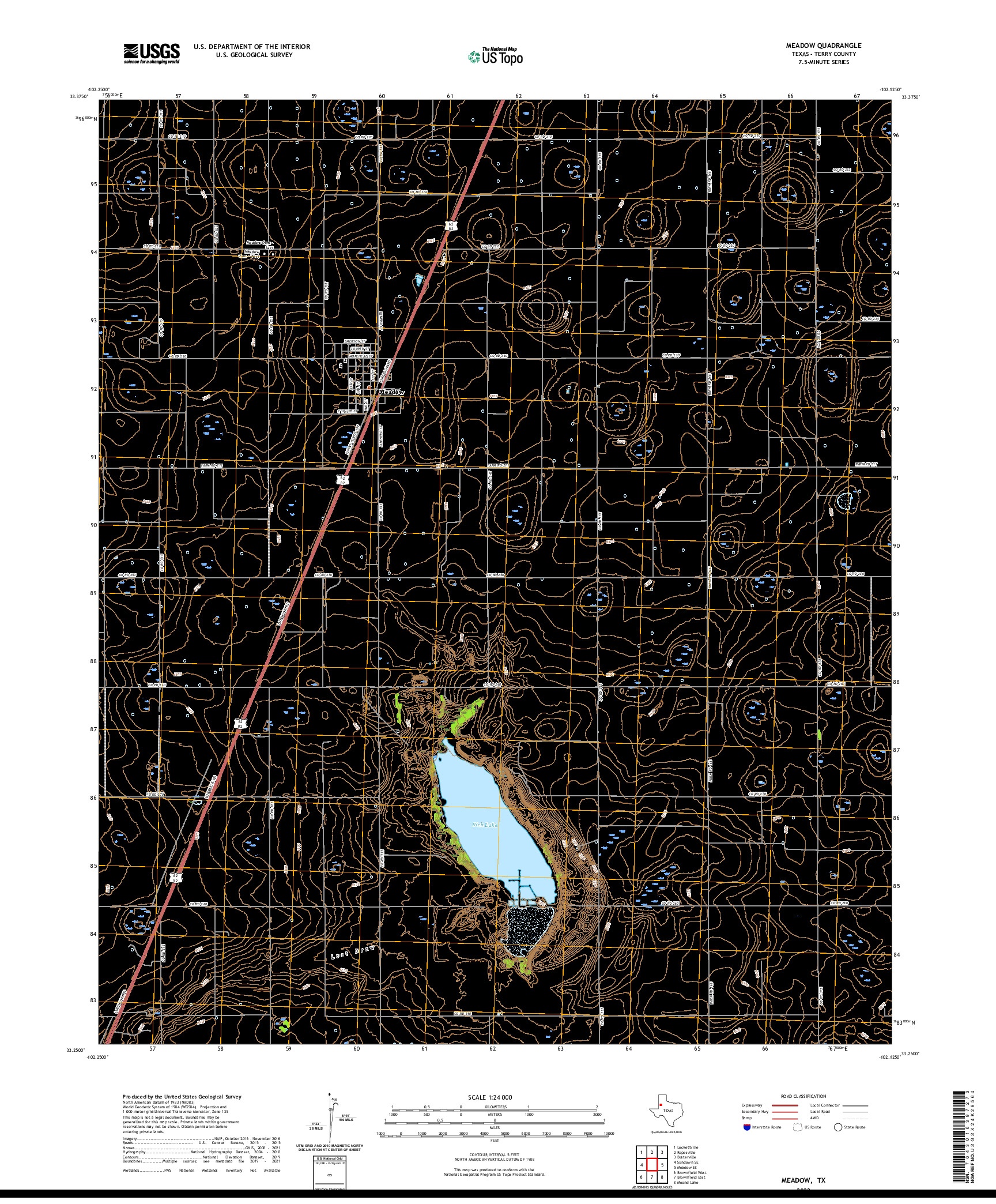 US TOPO 7.5-MINUTE MAP FOR MEADOW, TX