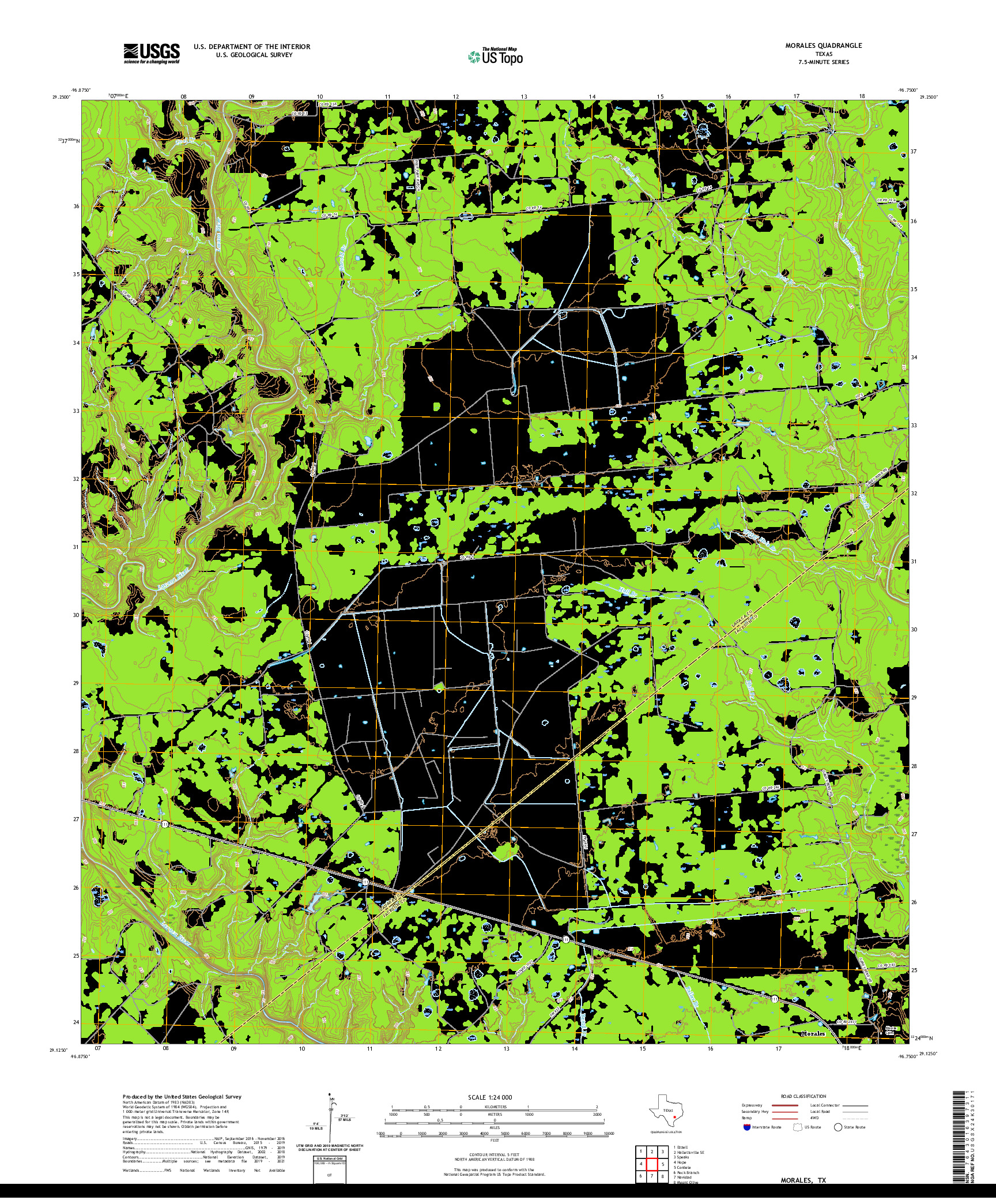 US TOPO 7.5-MINUTE MAP FOR MORALES, TX