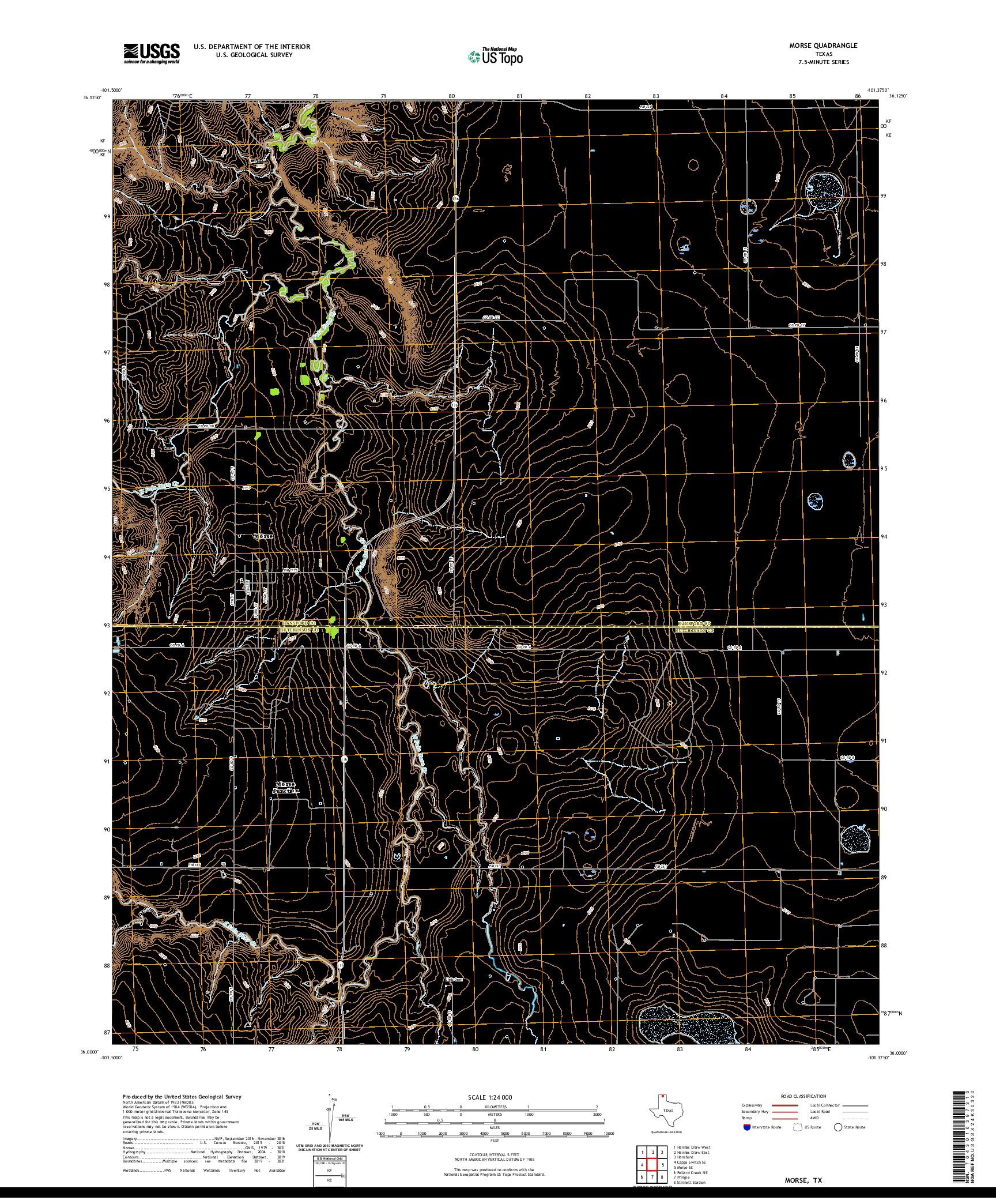 US TOPO 7.5-MINUTE MAP FOR MORSE, TX
