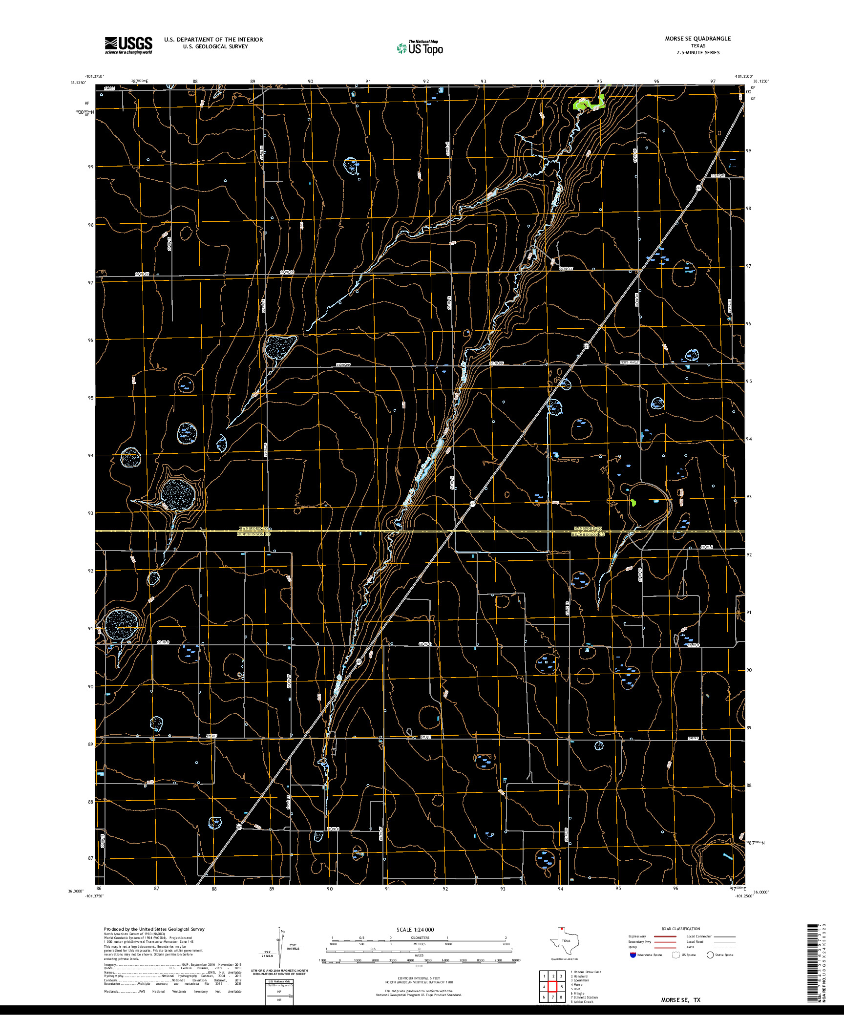 US TOPO 7.5-MINUTE MAP FOR MORSE SE, TX