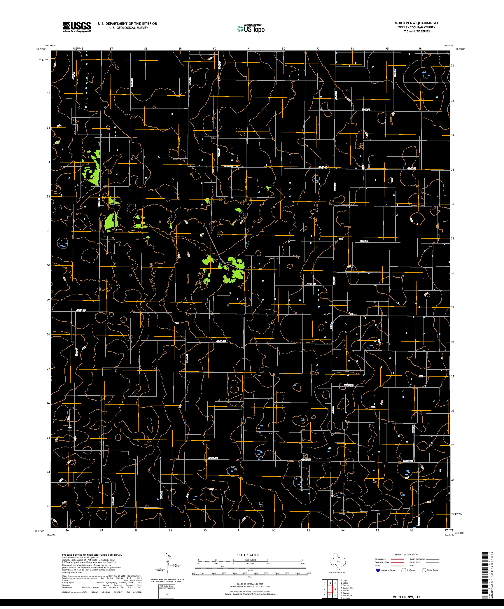 US TOPO 7.5-MINUTE MAP FOR MORTON NW, TX