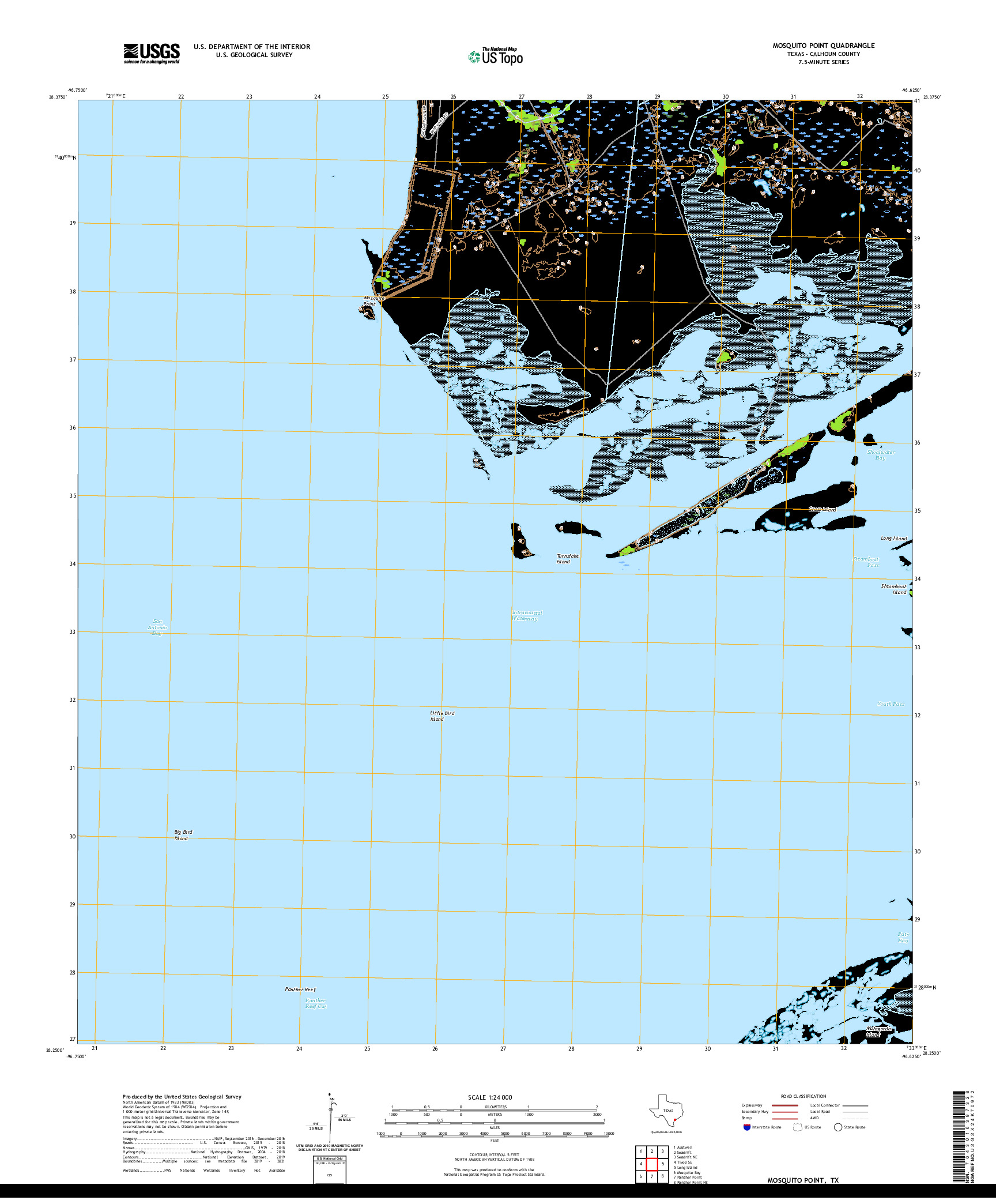 US TOPO 7.5-MINUTE MAP FOR MOSQUITO POINT, TX