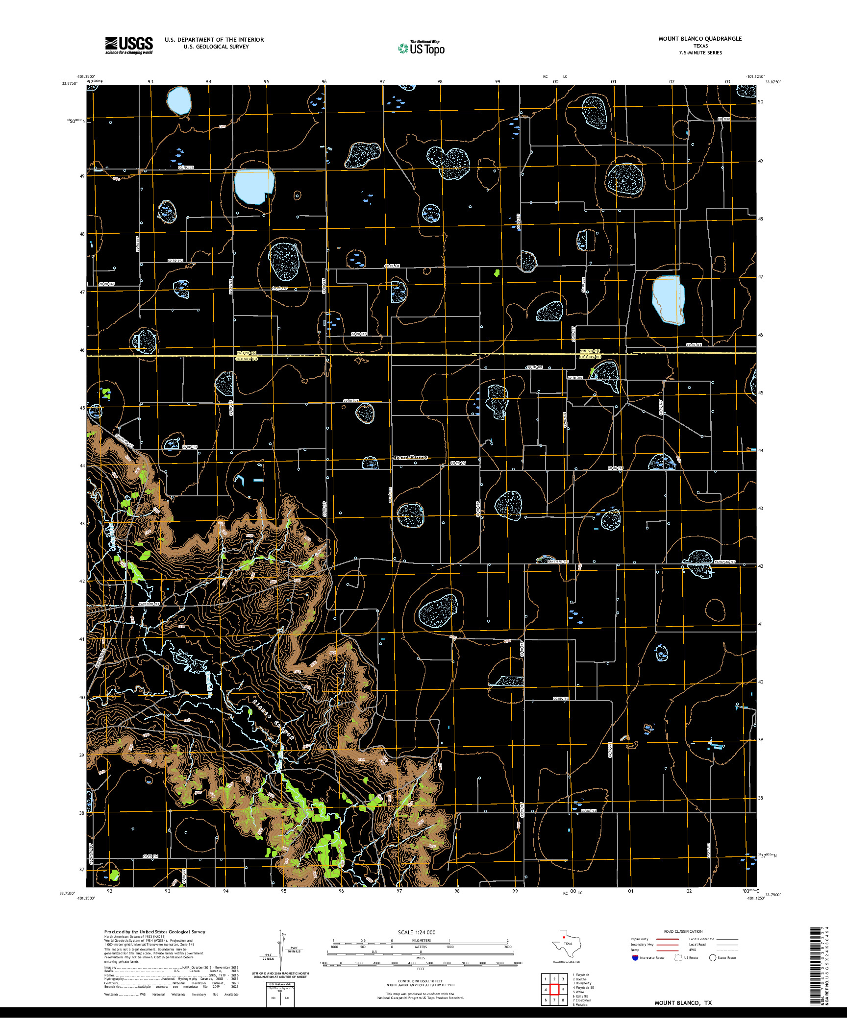 US TOPO 7.5-MINUTE MAP FOR MOUNT BLANCO, TX