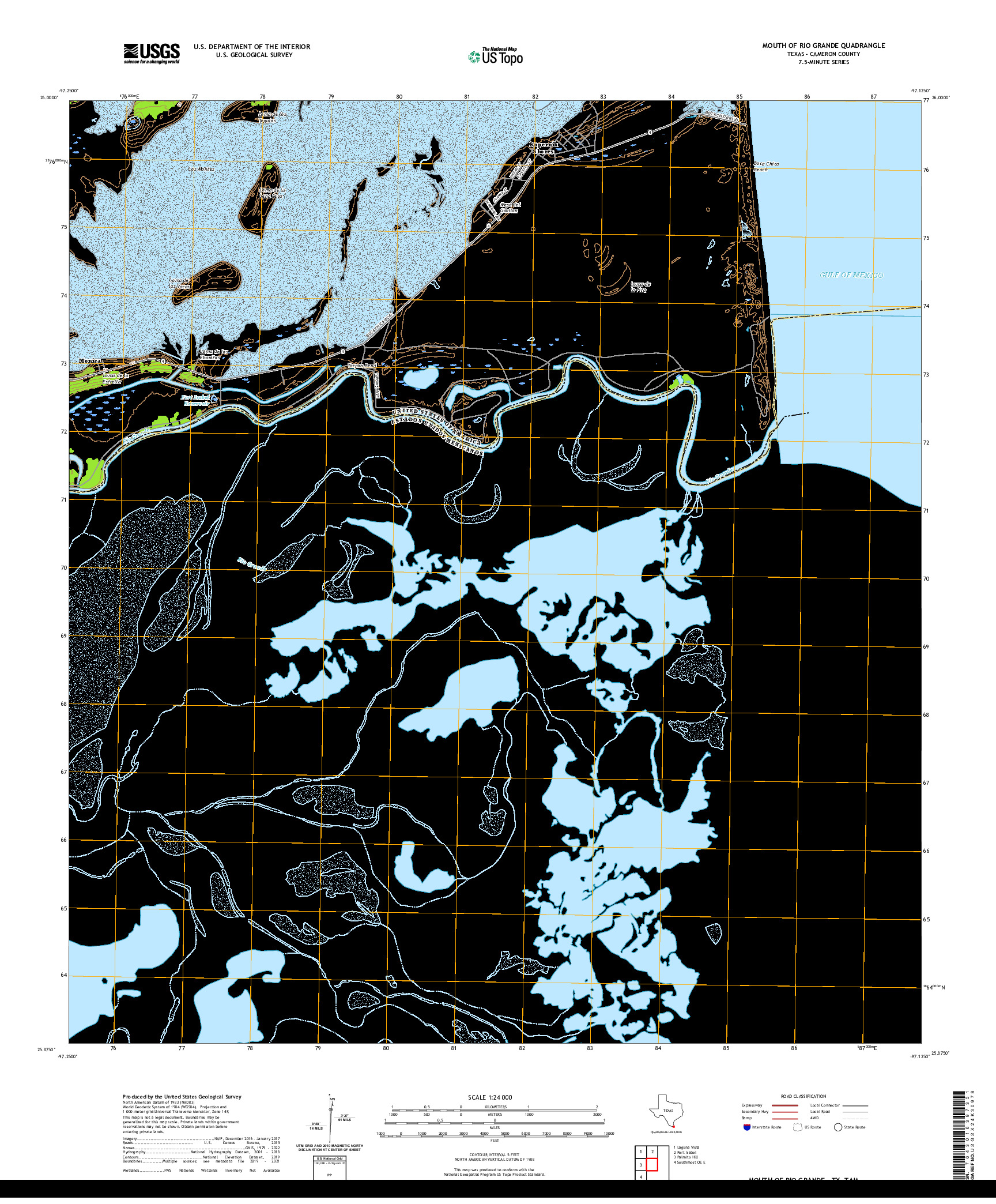 US TOPO 7.5-MINUTE MAP FOR MOUTH OF RIO GRANDE, TX,TAM