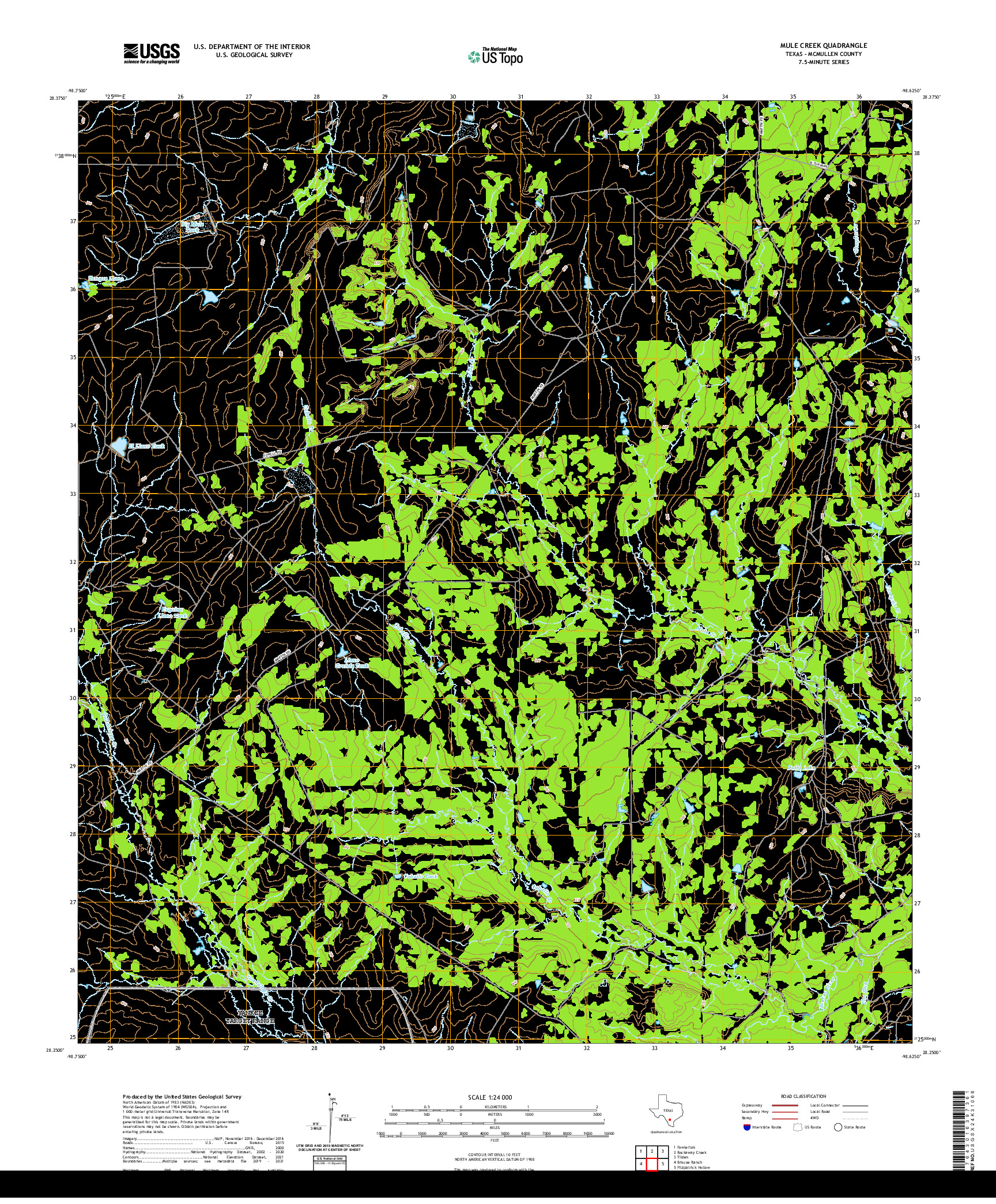 US TOPO 7.5-MINUTE MAP FOR MULE CREEK, TX