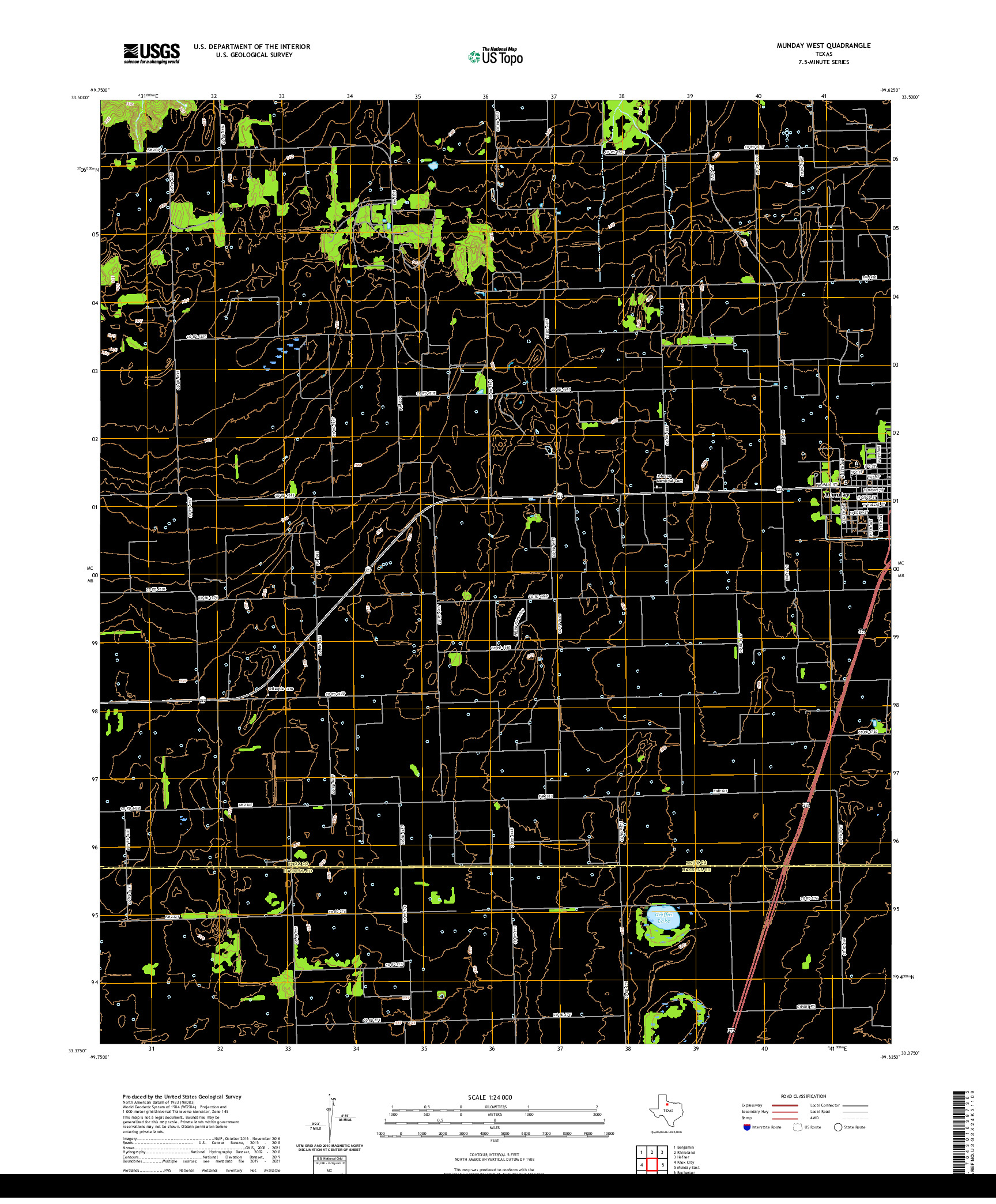 US TOPO 7.5-MINUTE MAP FOR MUNDAY WEST, TX