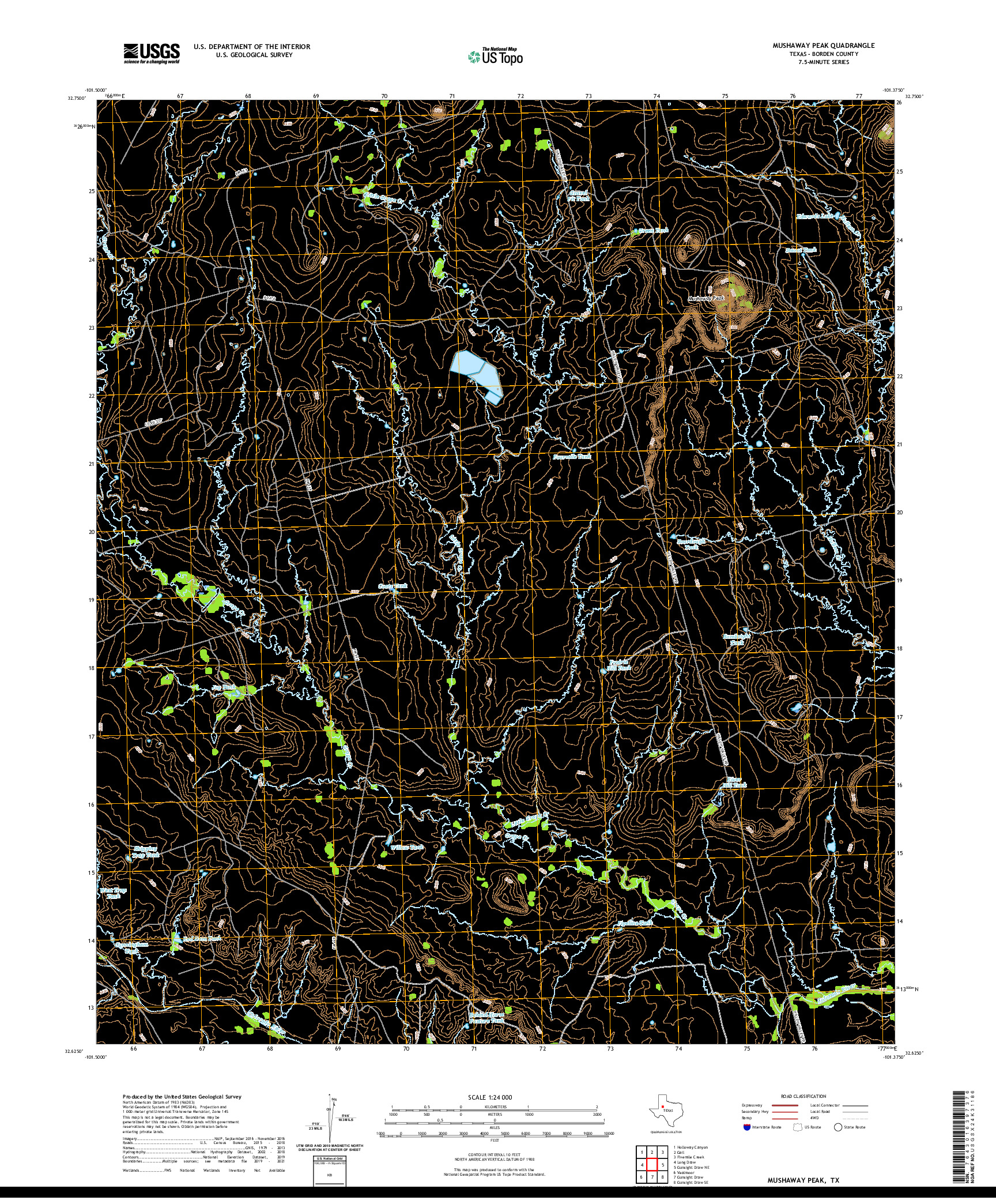 US TOPO 7.5-MINUTE MAP FOR MUSHAWAY PEAK, TX