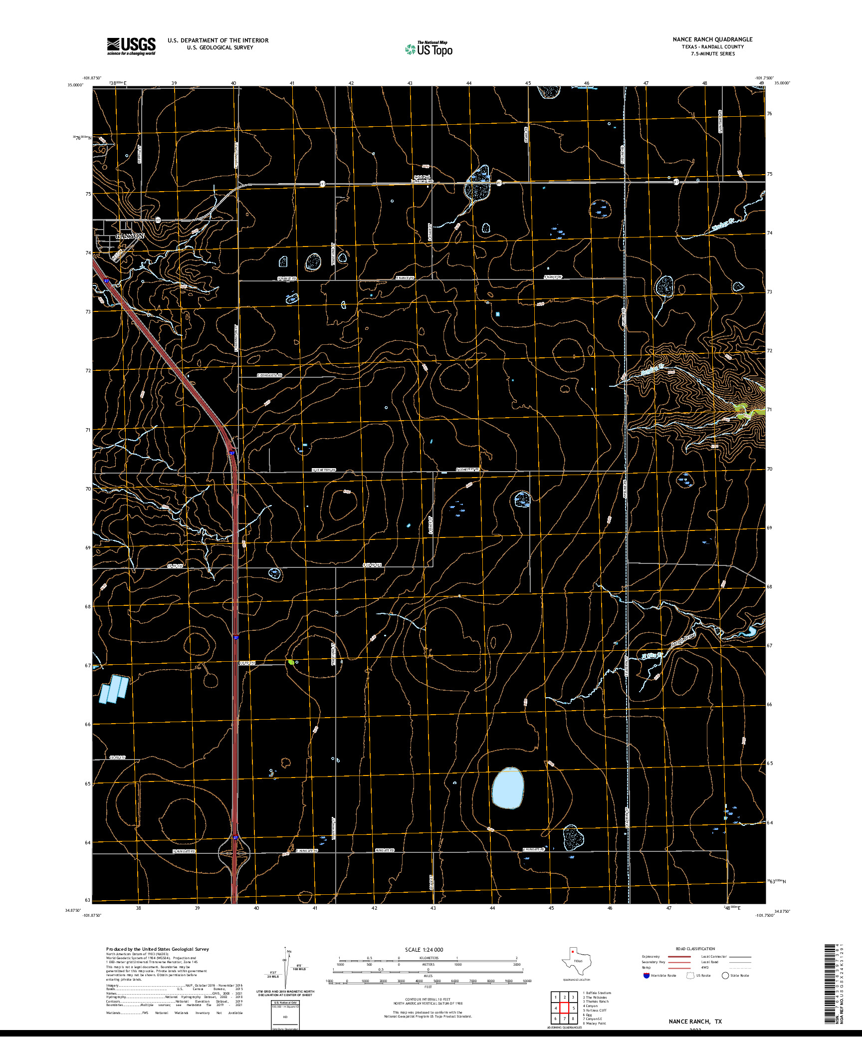 US TOPO 7.5-MINUTE MAP FOR NANCE RANCH, TX