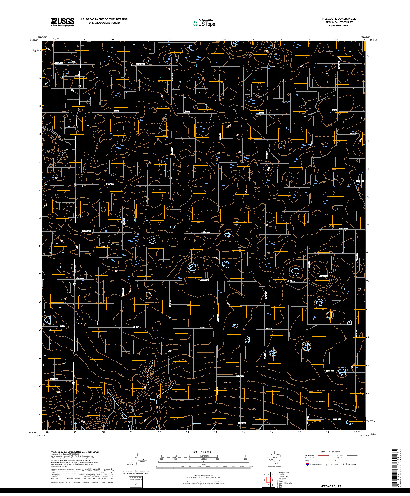 US TOPO 7.5-MINUTE MAP FOR NEEDMORE, TX