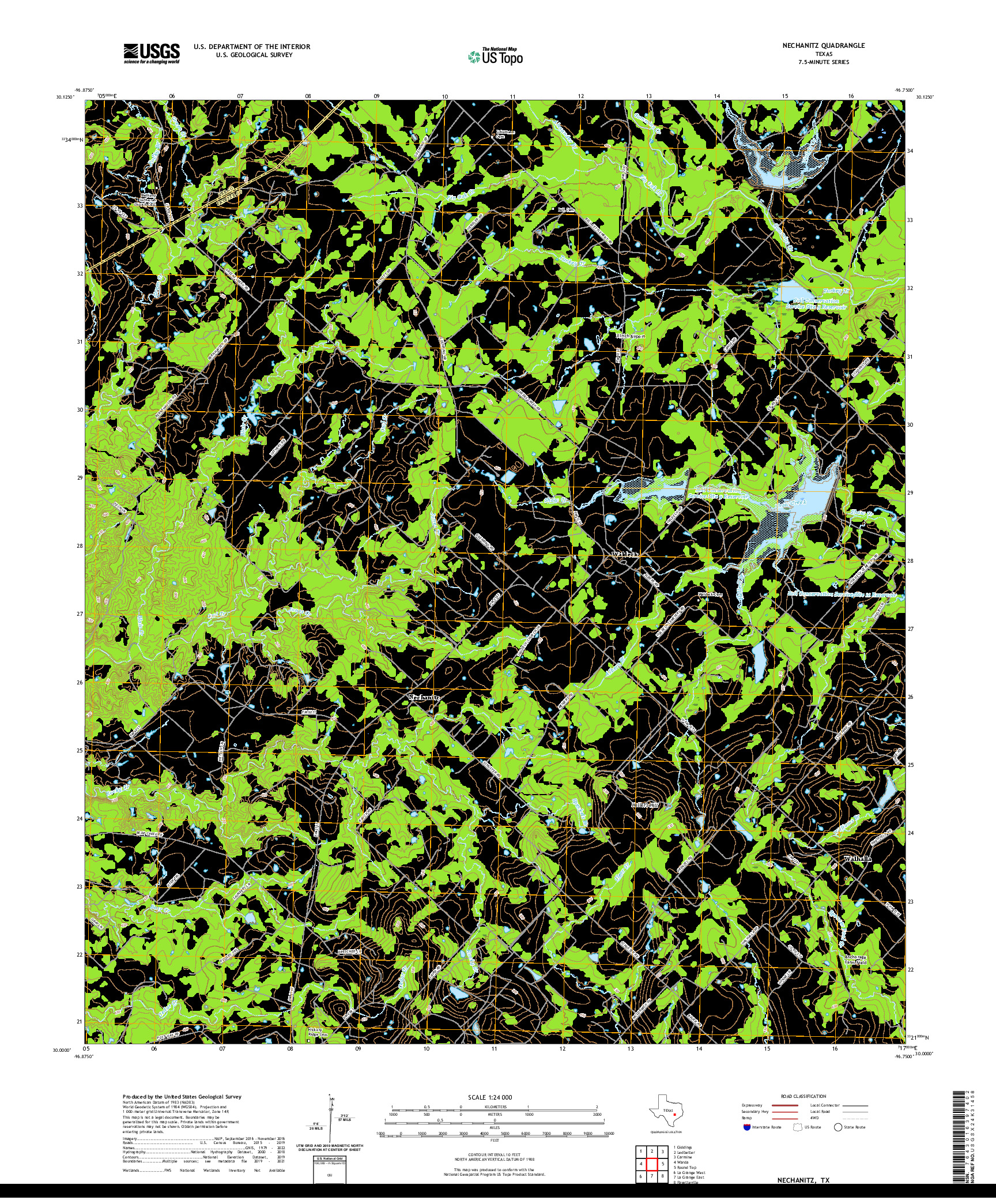 US TOPO 7.5-MINUTE MAP FOR NECHANITZ, TX