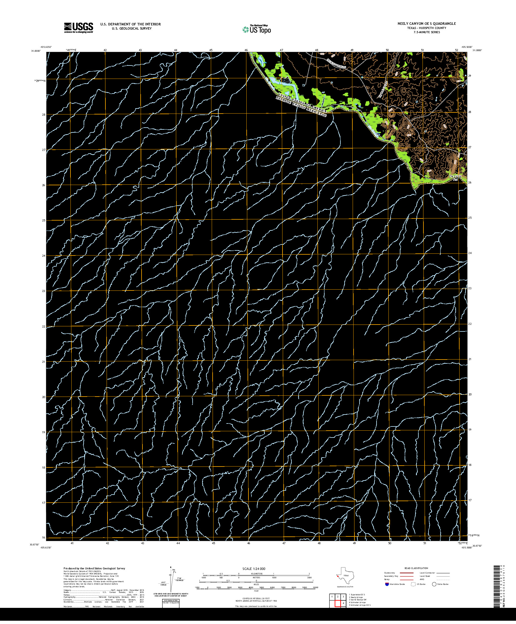 US TOPO 7.5-MINUTE MAP FOR NEELY CANYON OE S, TX,CHH