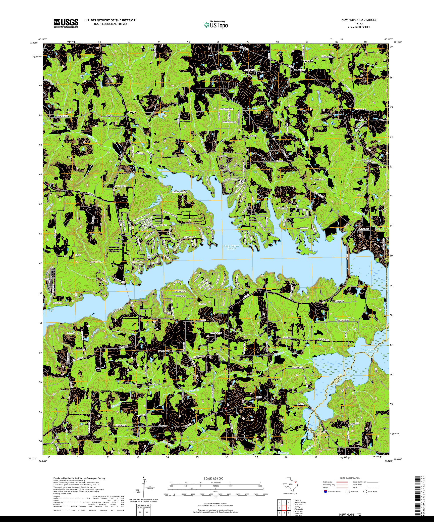 US TOPO 7.5-MINUTE MAP FOR NEW HOPE, TX