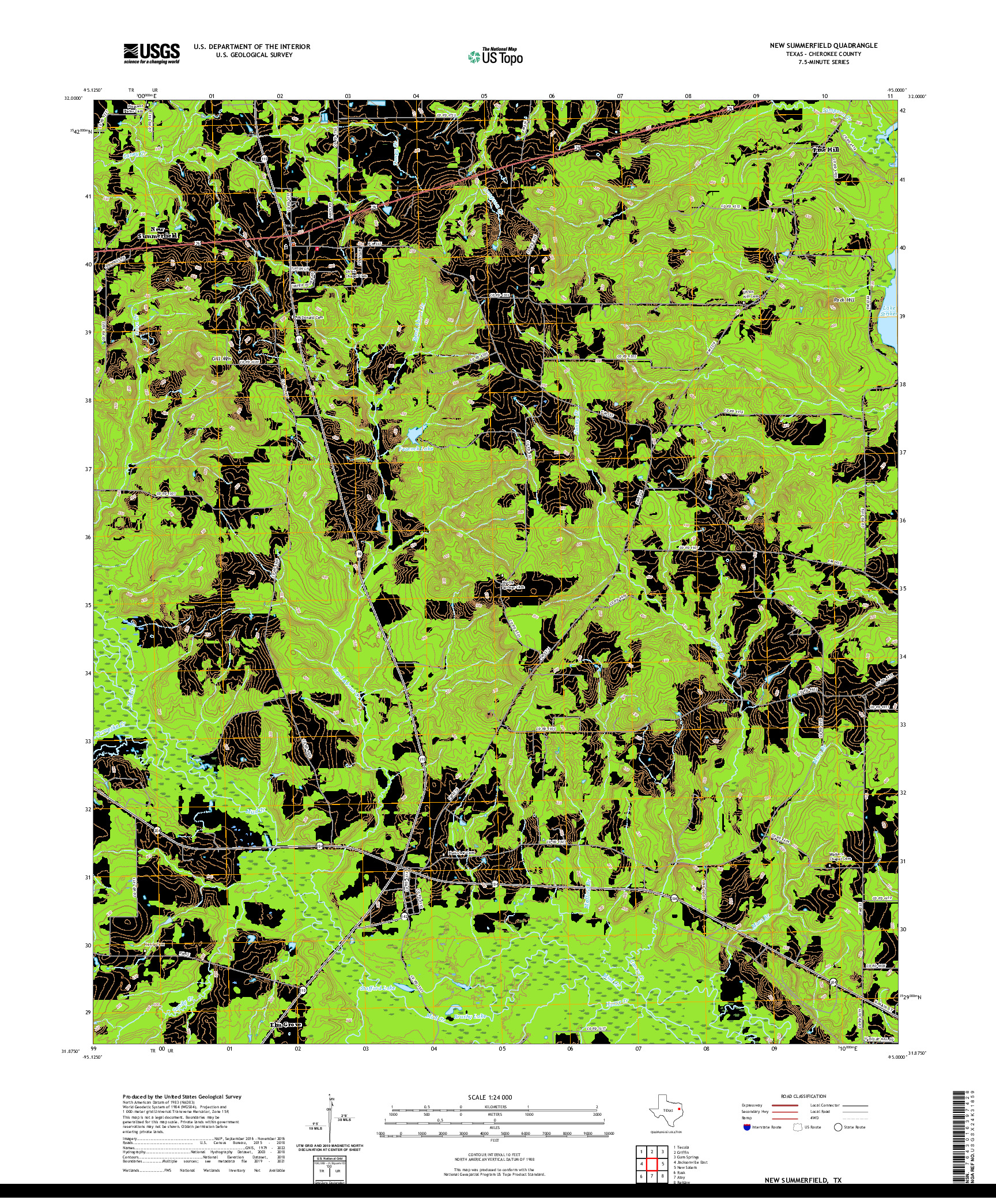 US TOPO 7.5-MINUTE MAP FOR NEW SUMMERFIELD, TX