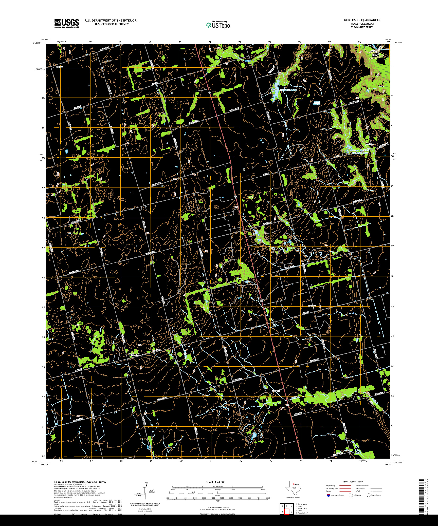 US TOPO 7.5-MINUTE MAP FOR NORTHSIDE, TX,OK