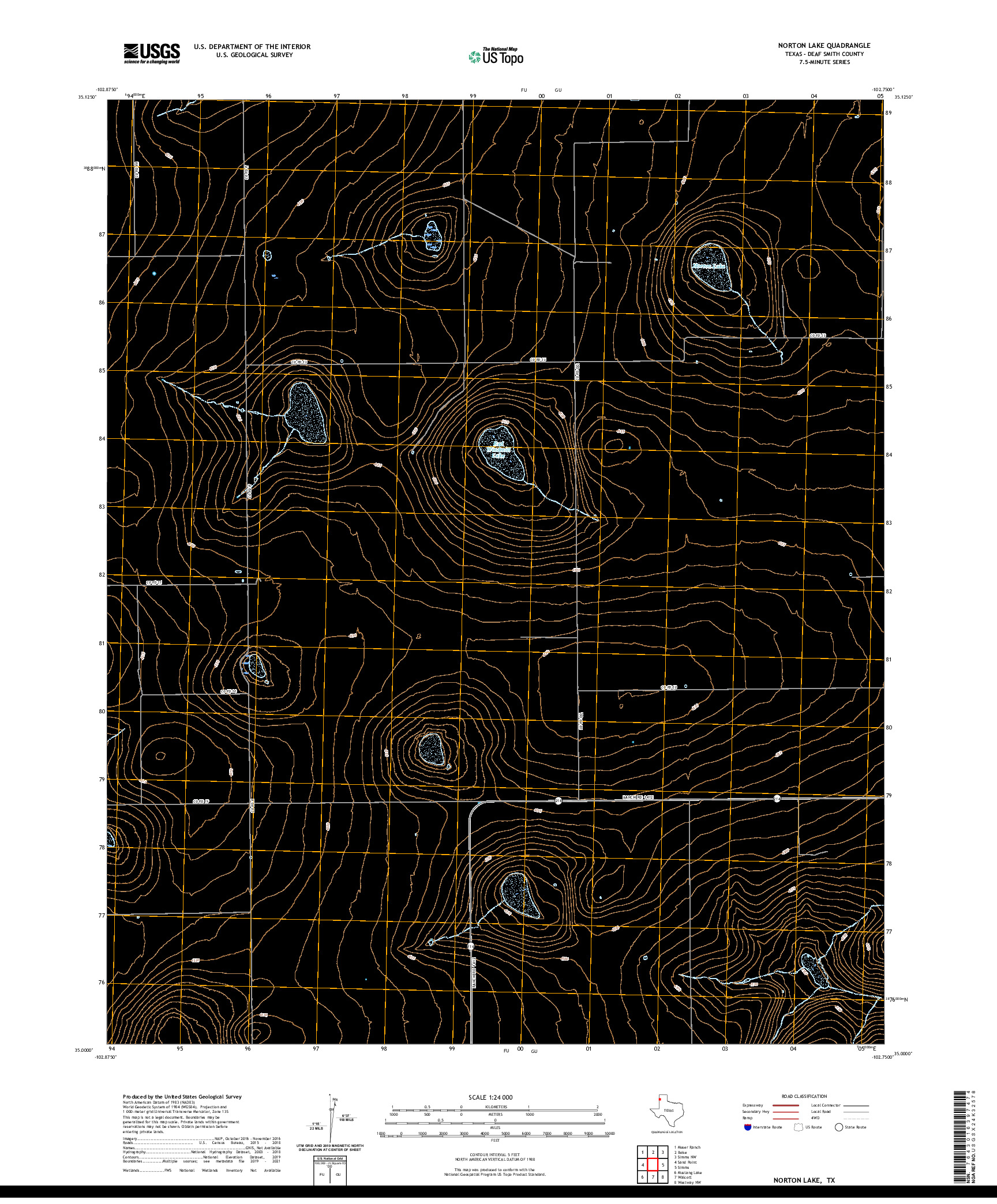 US TOPO 7.5-MINUTE MAP FOR NORTON LAKE, TX