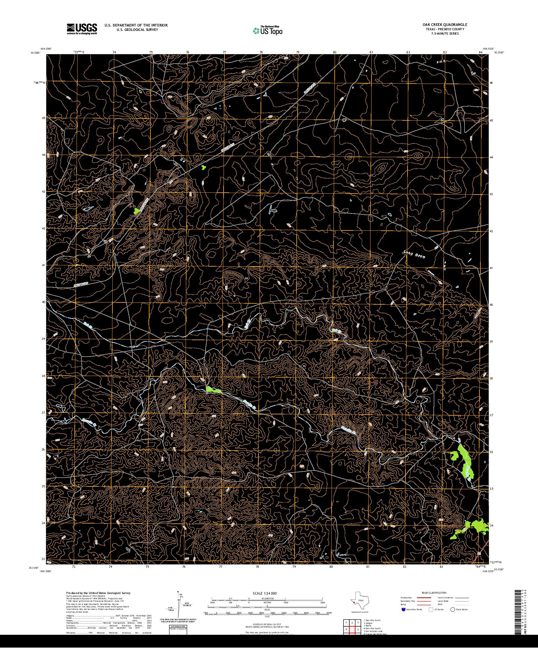 US TOPO 7.5-MINUTE MAP FOR OAK CREEK, TX