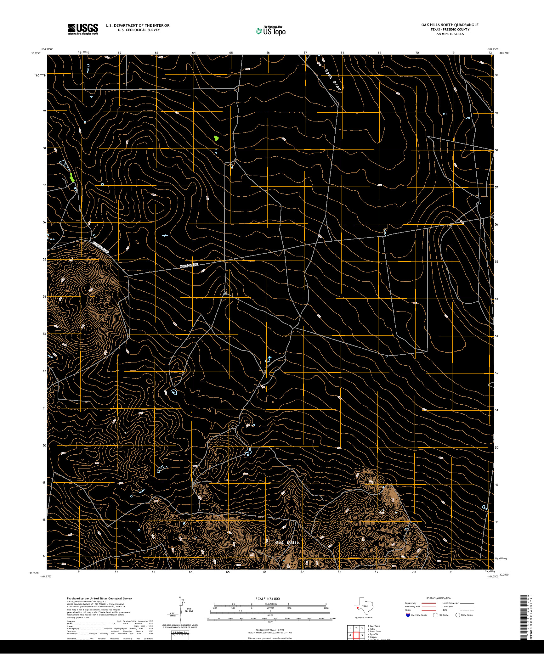 US TOPO 7.5-MINUTE MAP FOR OAK HILLS NORTH, TX