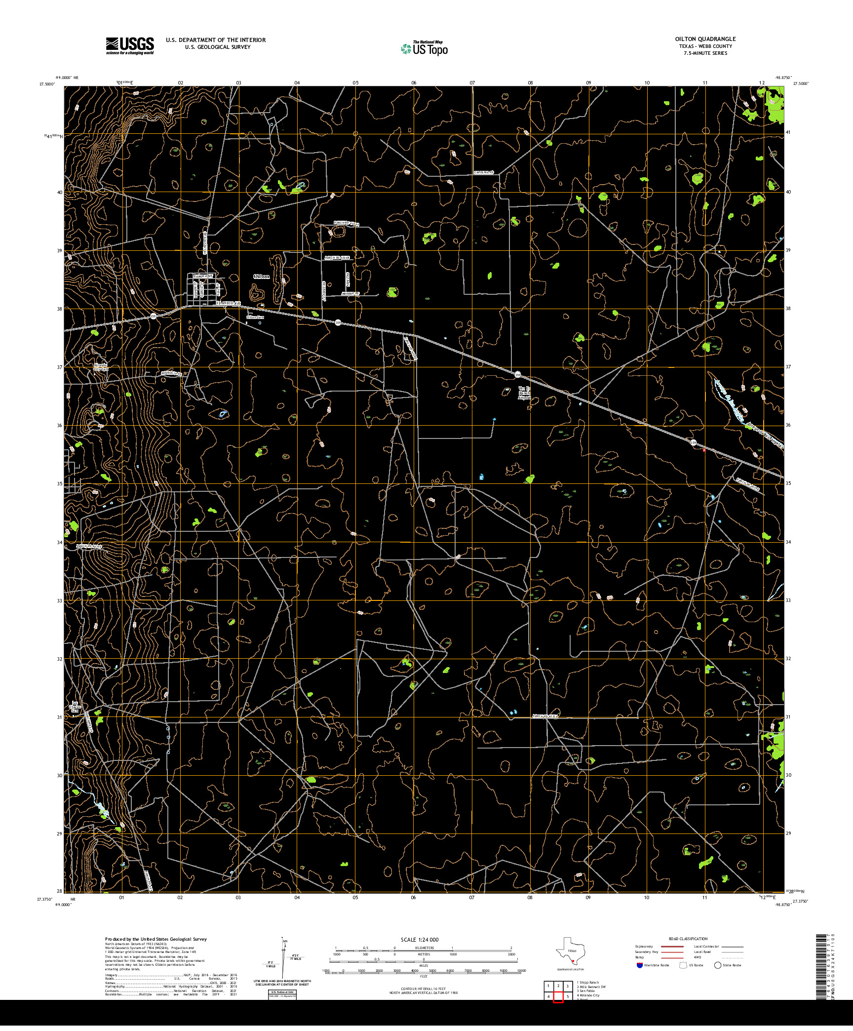 US TOPO 7.5-MINUTE MAP FOR OILTON, TX