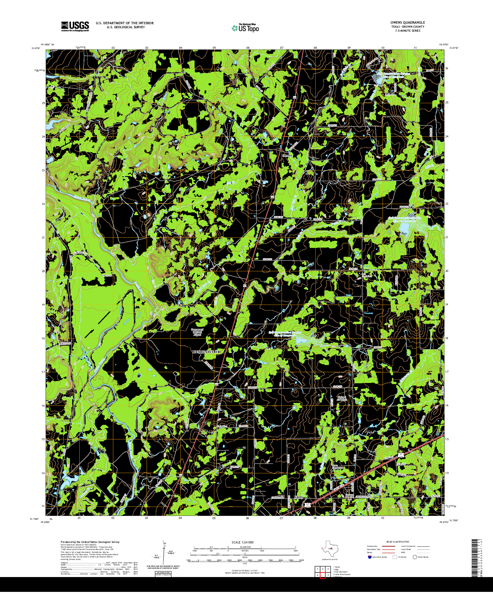 US TOPO 7.5-MINUTE MAP FOR OWENS, TX