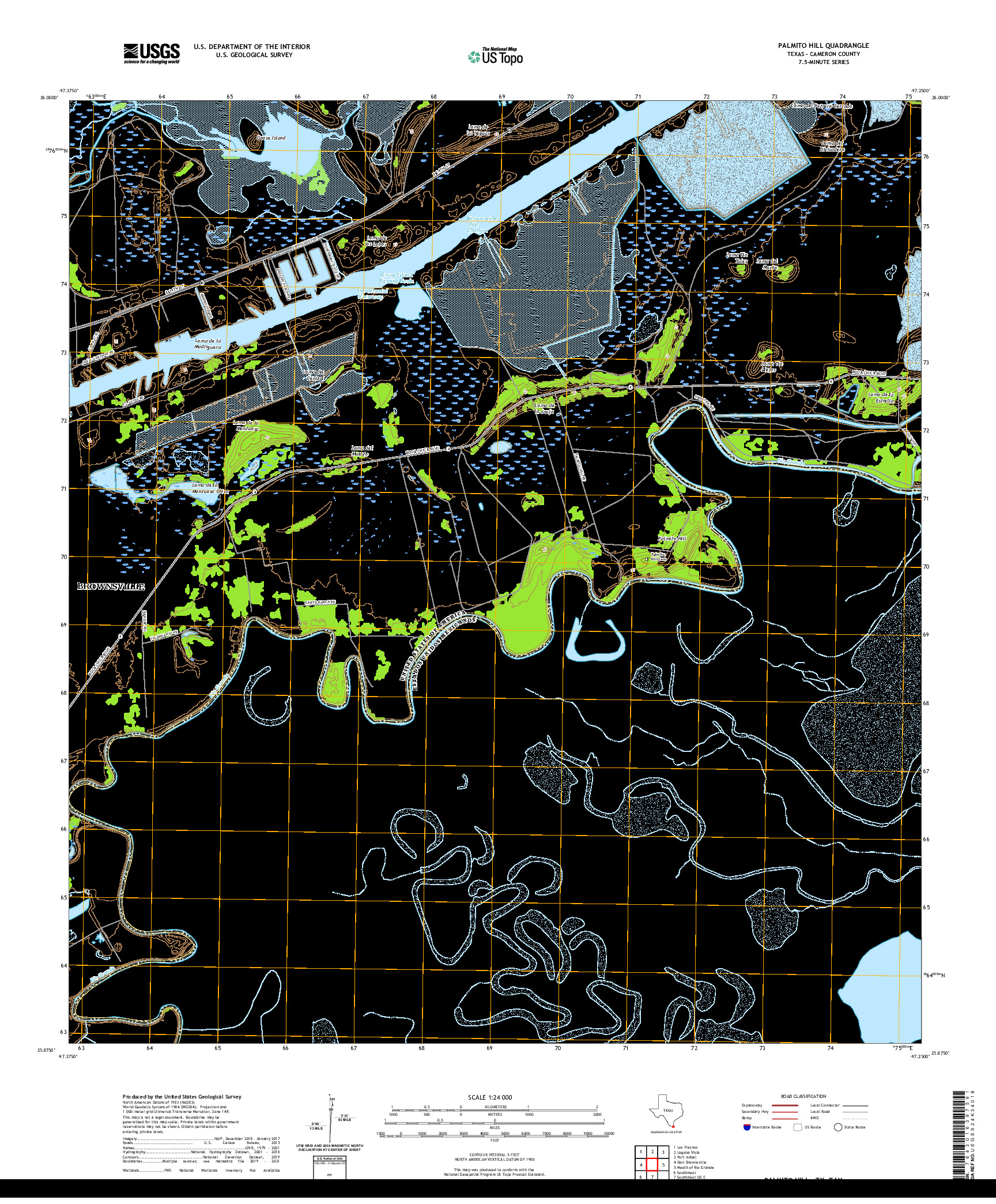 US TOPO 7.5-MINUTE MAP FOR PALMITO HILL, TX,TAM