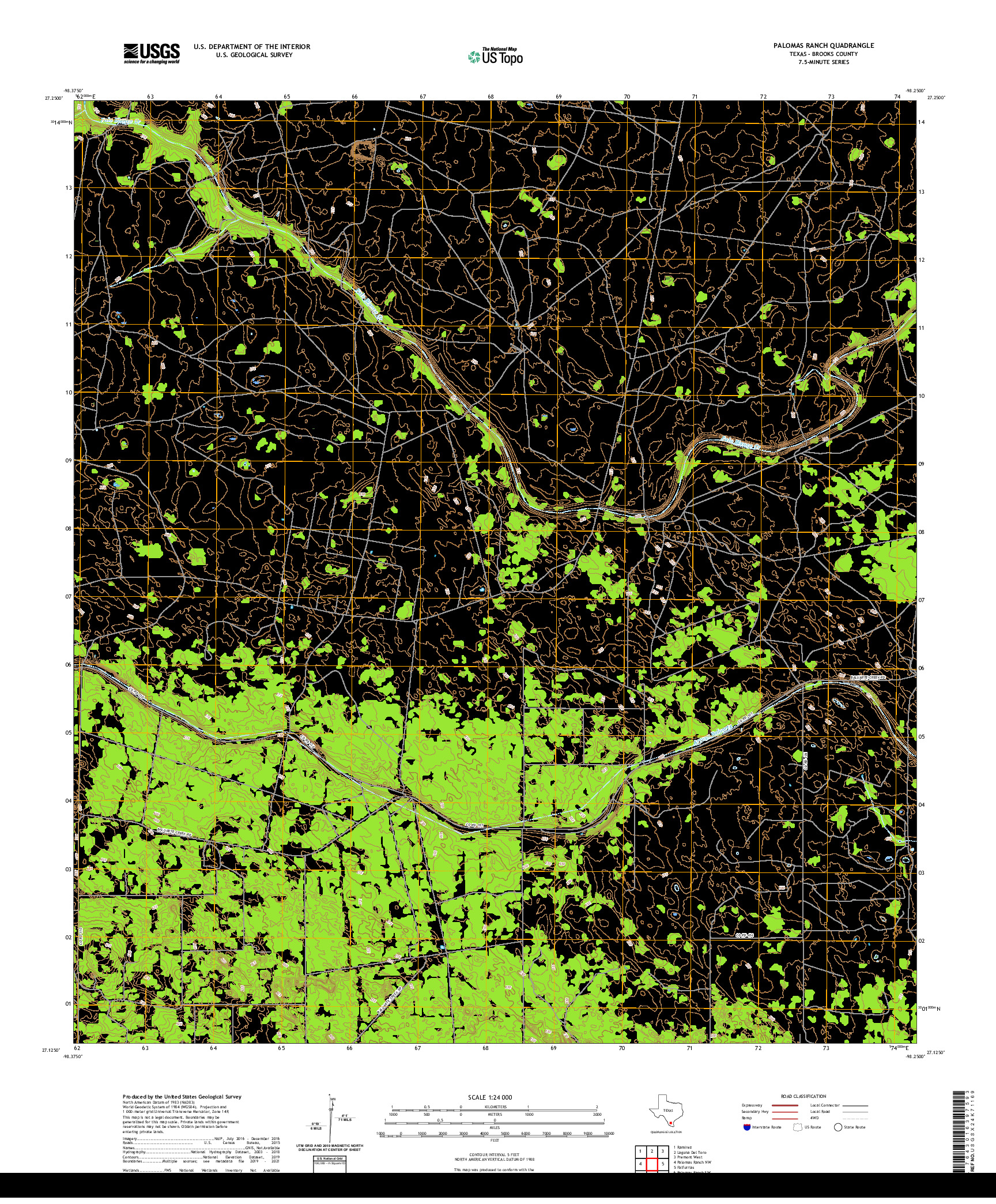 US TOPO 7.5-MINUTE MAP FOR PALOMAS RANCH, TX