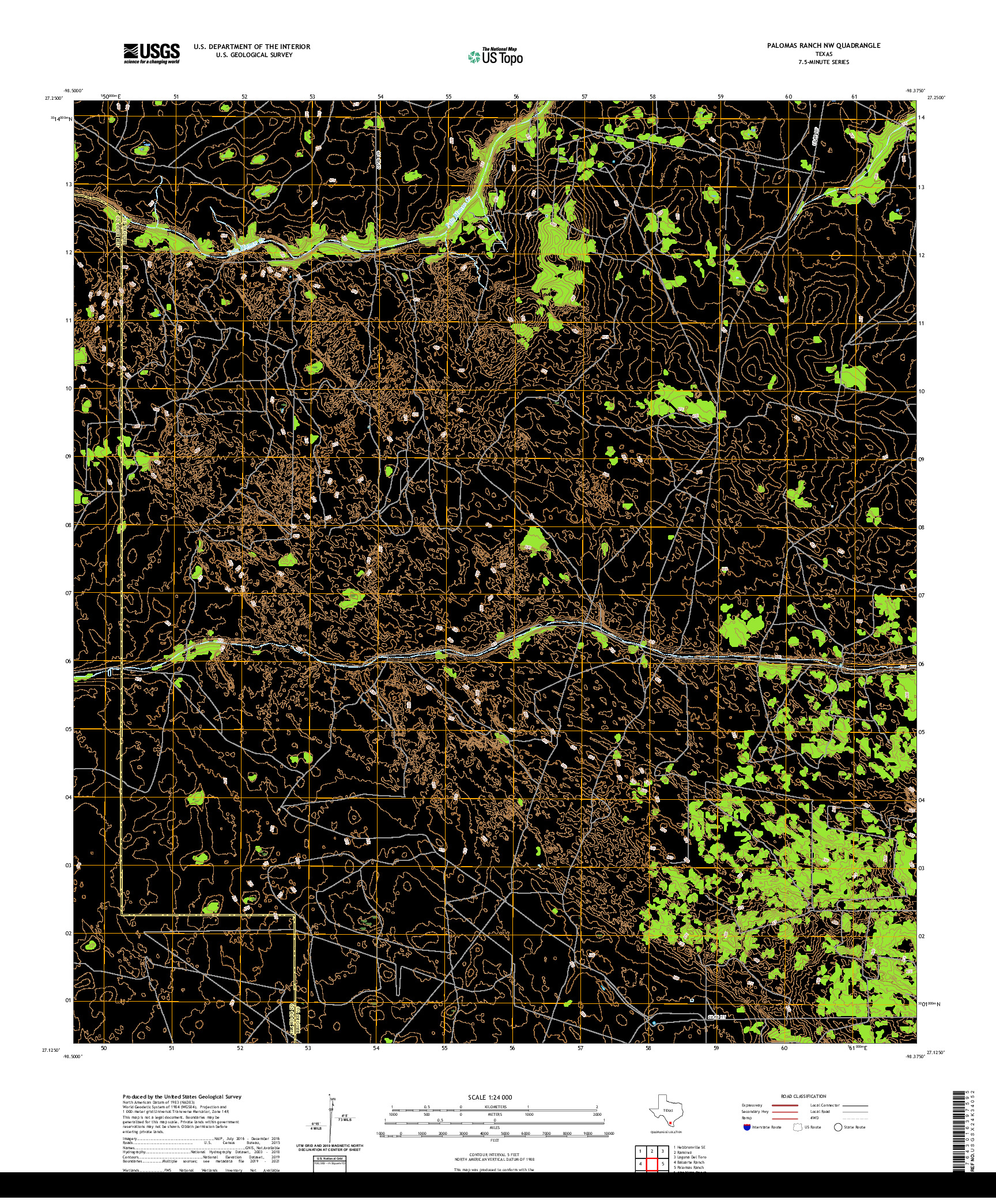 US TOPO 7.5-MINUTE MAP FOR PALOMAS RANCH NW, TX