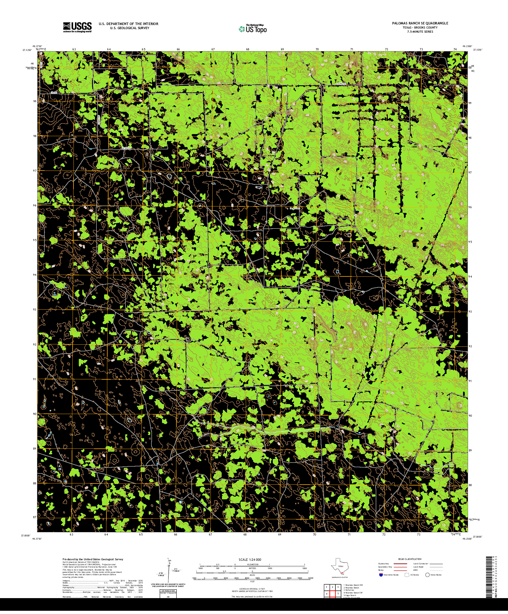 US TOPO 7.5-MINUTE MAP FOR PALOMAS RANCH SE, TX