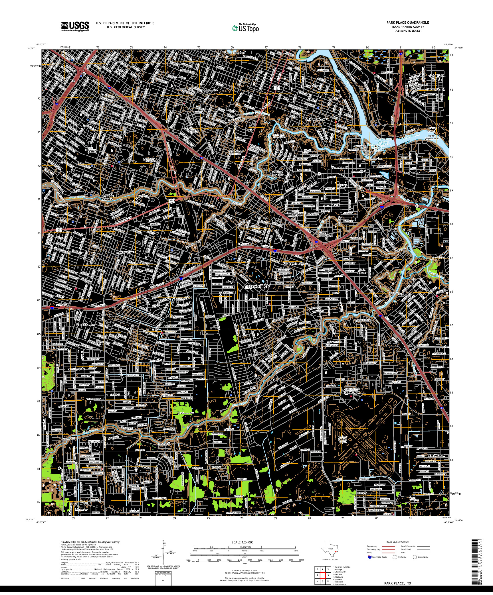 US TOPO 7.5-MINUTE MAP FOR PARK PLACE, TX