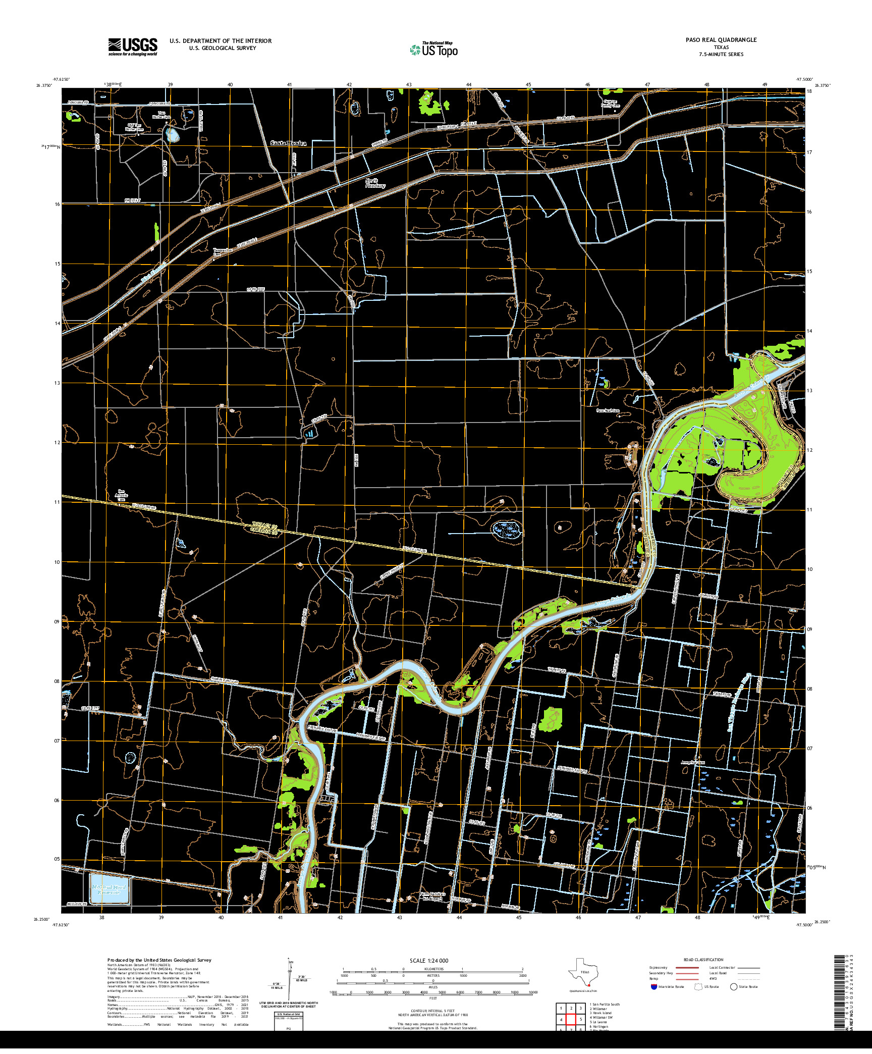 US TOPO 7.5-MINUTE MAP FOR PASO REAL, TX