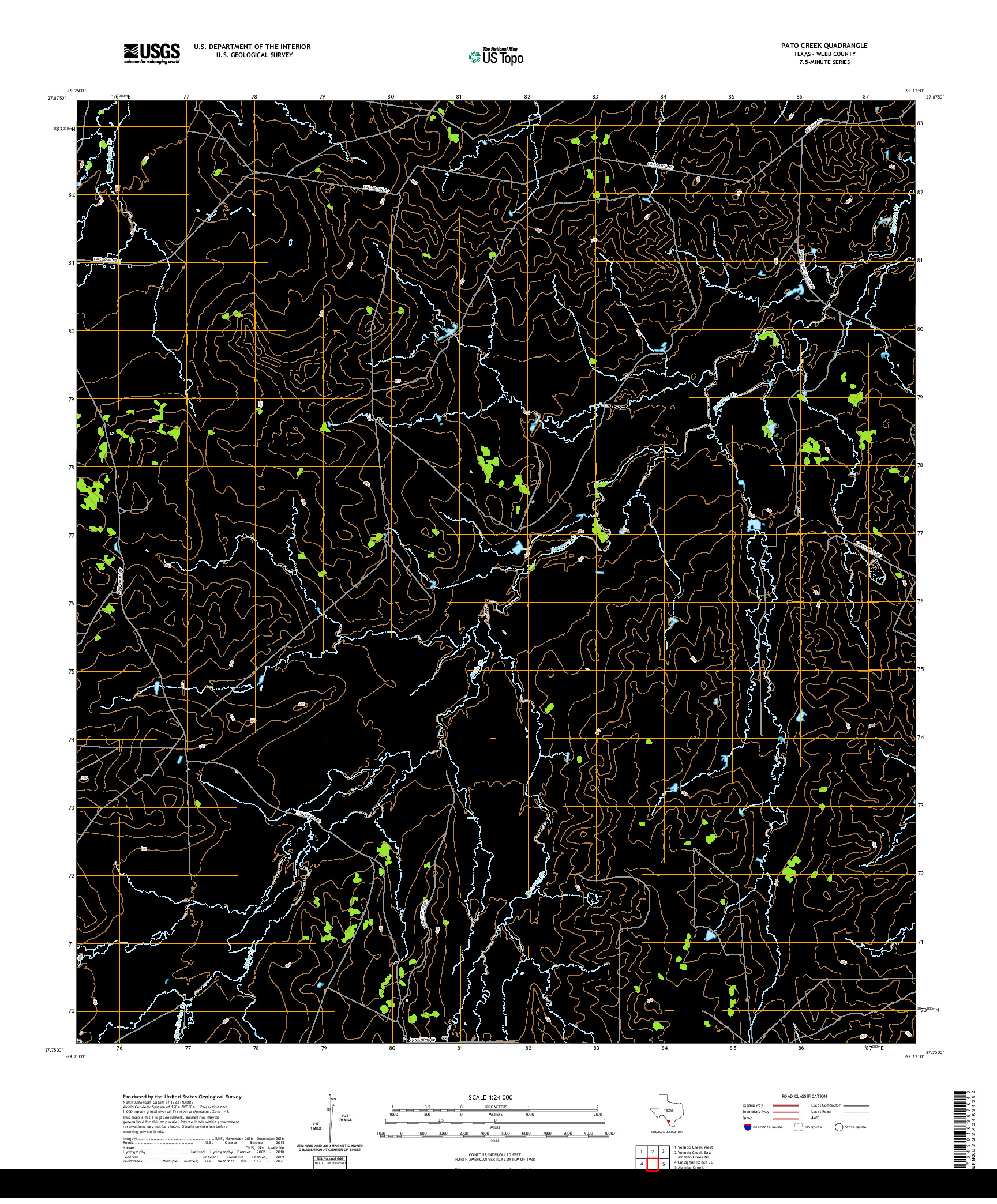 US TOPO 7.5-MINUTE MAP FOR PATO CREEK, TX