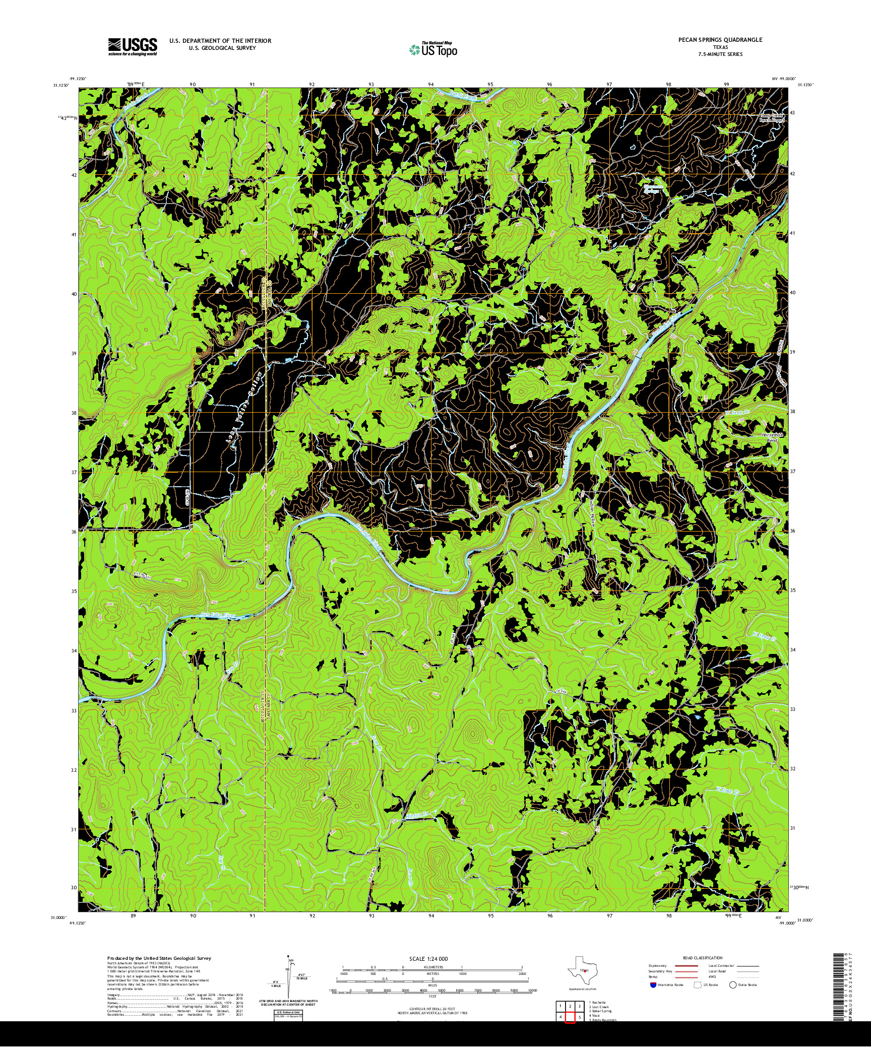 US TOPO 7.5-MINUTE MAP FOR PECAN SPRINGS, TX