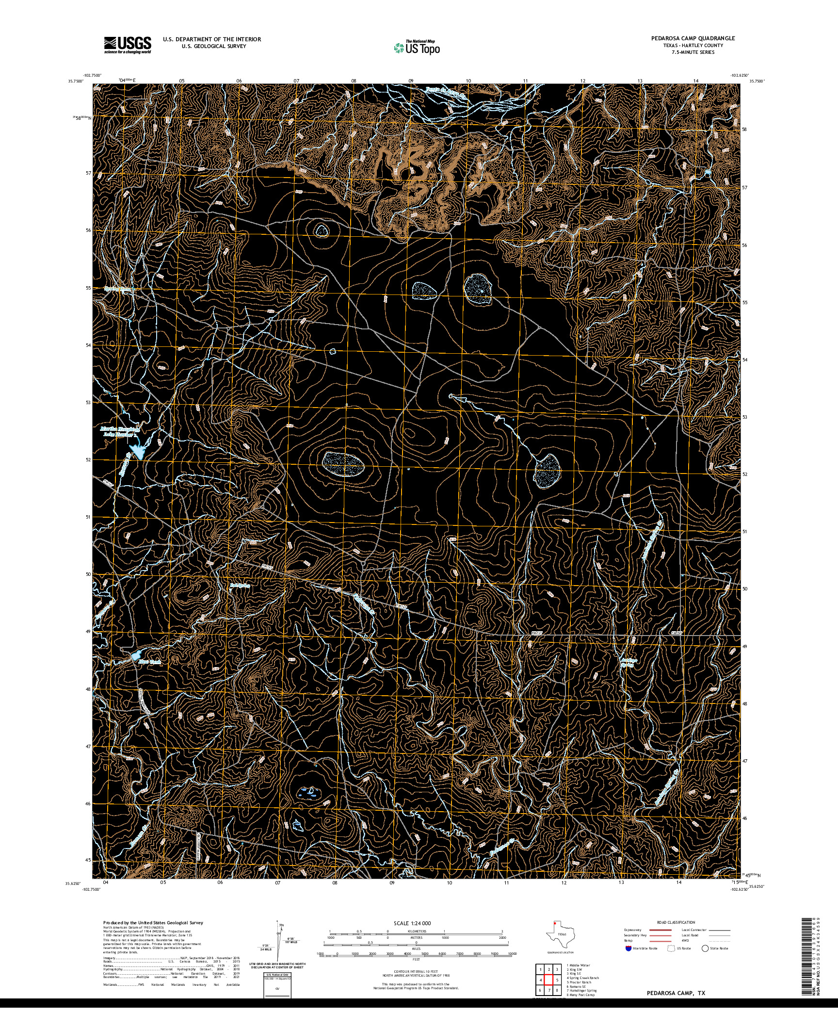 US TOPO 7.5-MINUTE MAP FOR PEDAROSA CAMP, TX