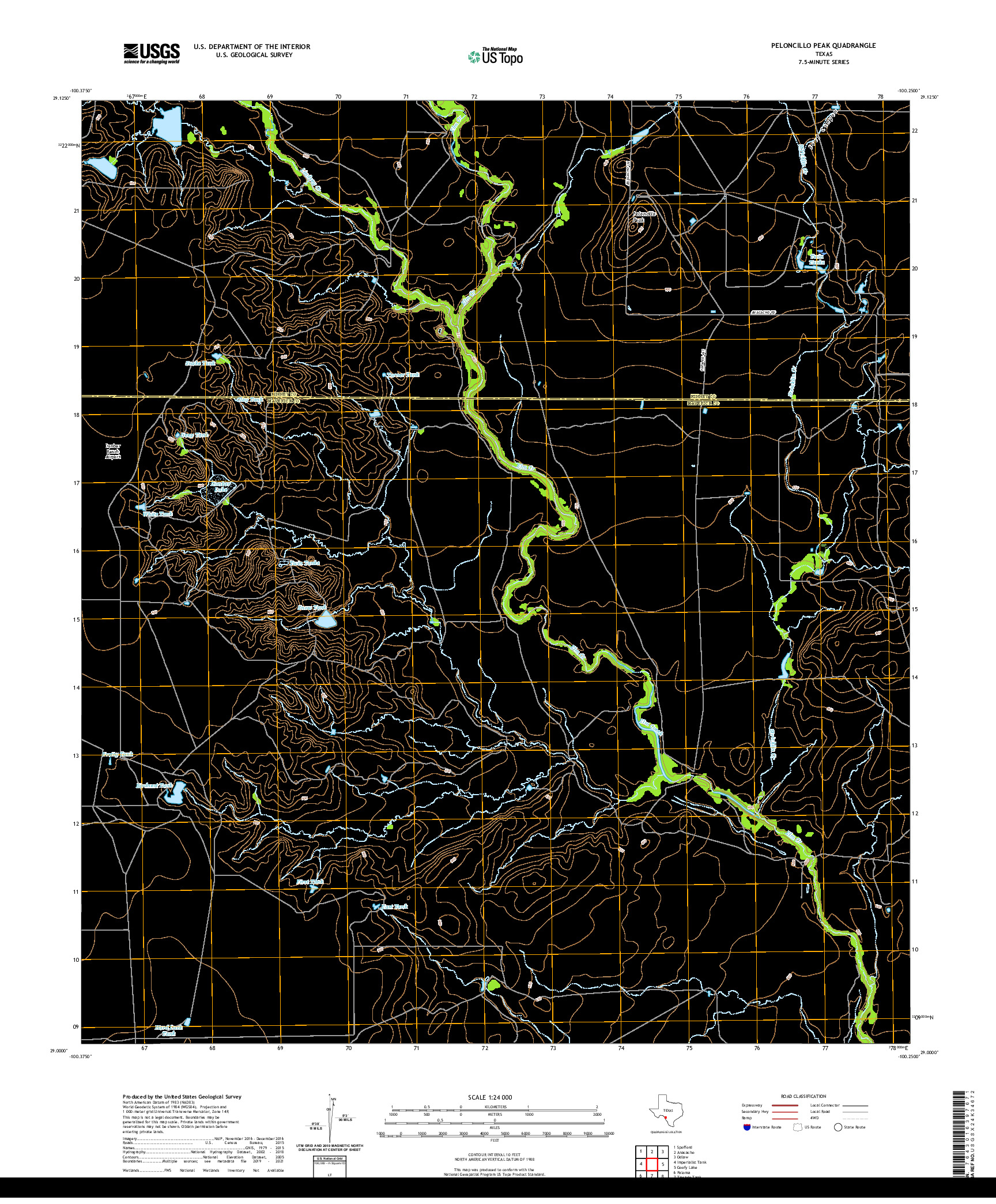 US TOPO 7.5-MINUTE MAP FOR PELONCILLO PEAK, TX