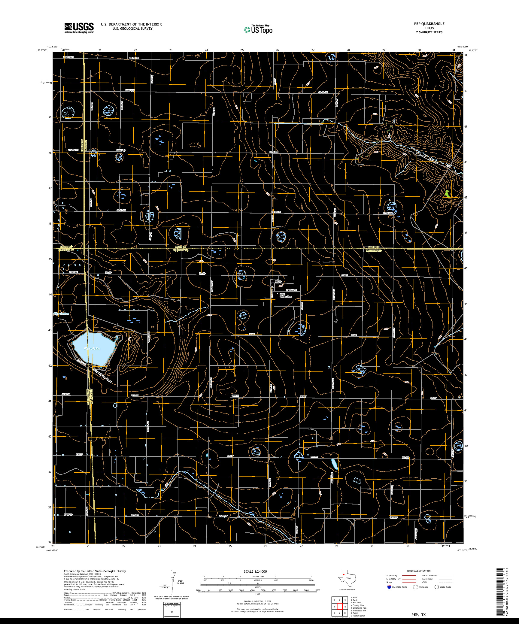 US TOPO 7.5-MINUTE MAP FOR PEP, TX