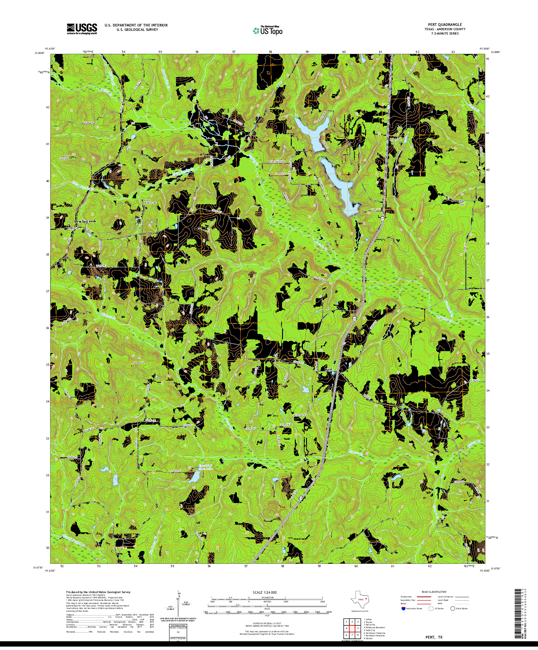 US TOPO 7.5-MINUTE MAP FOR PERT, TX